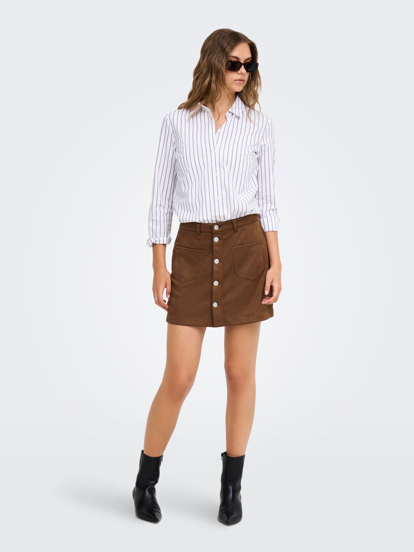 Only ONLAMAZING-STINA FAUX SUE SKIRT PNT Soft Silt 2900170080049