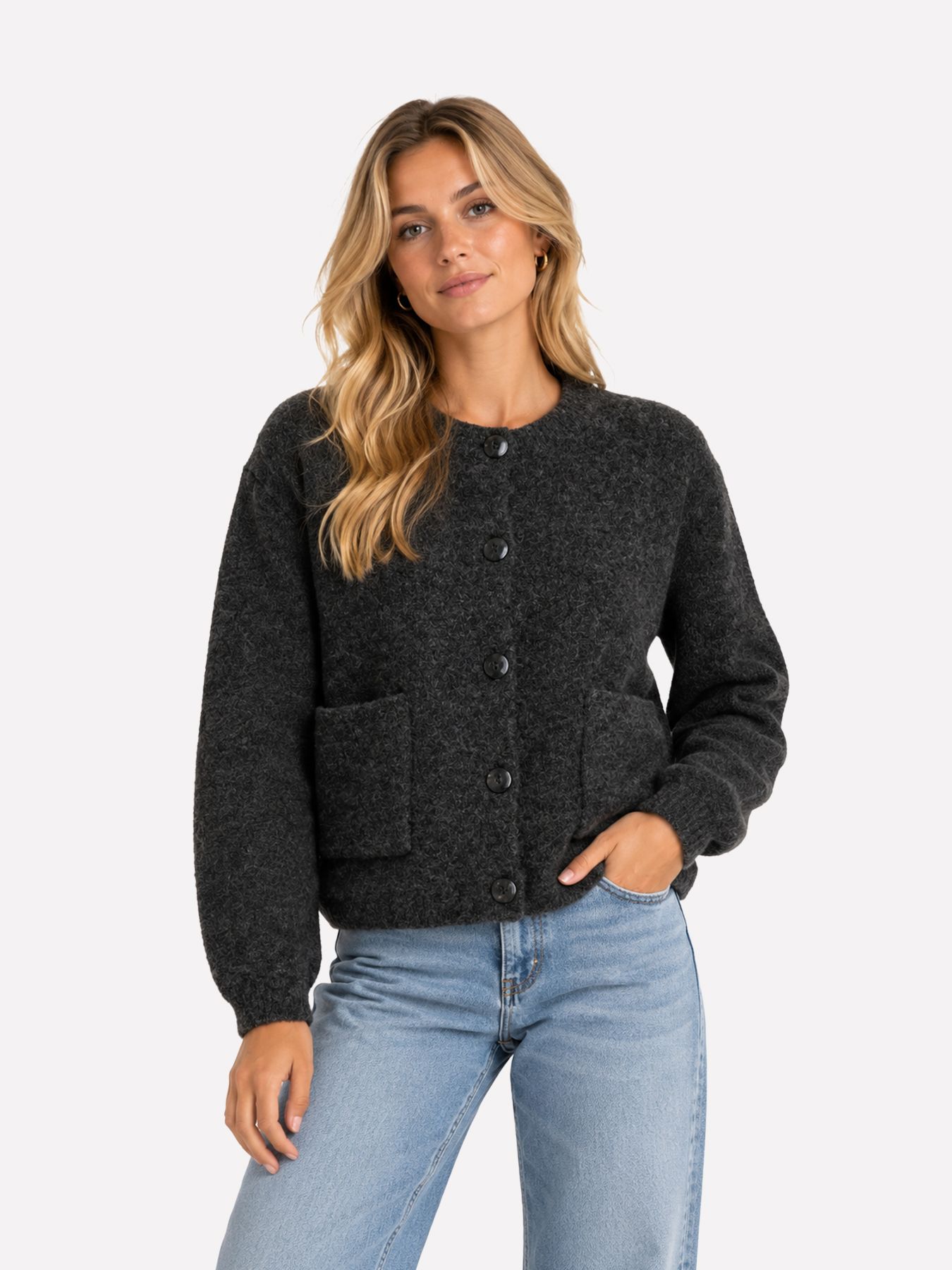 Only ONLPIEMONTE L/S CARDIGAN KNT NOOS Dark Grey Melange 00120348-EKA26011400000313