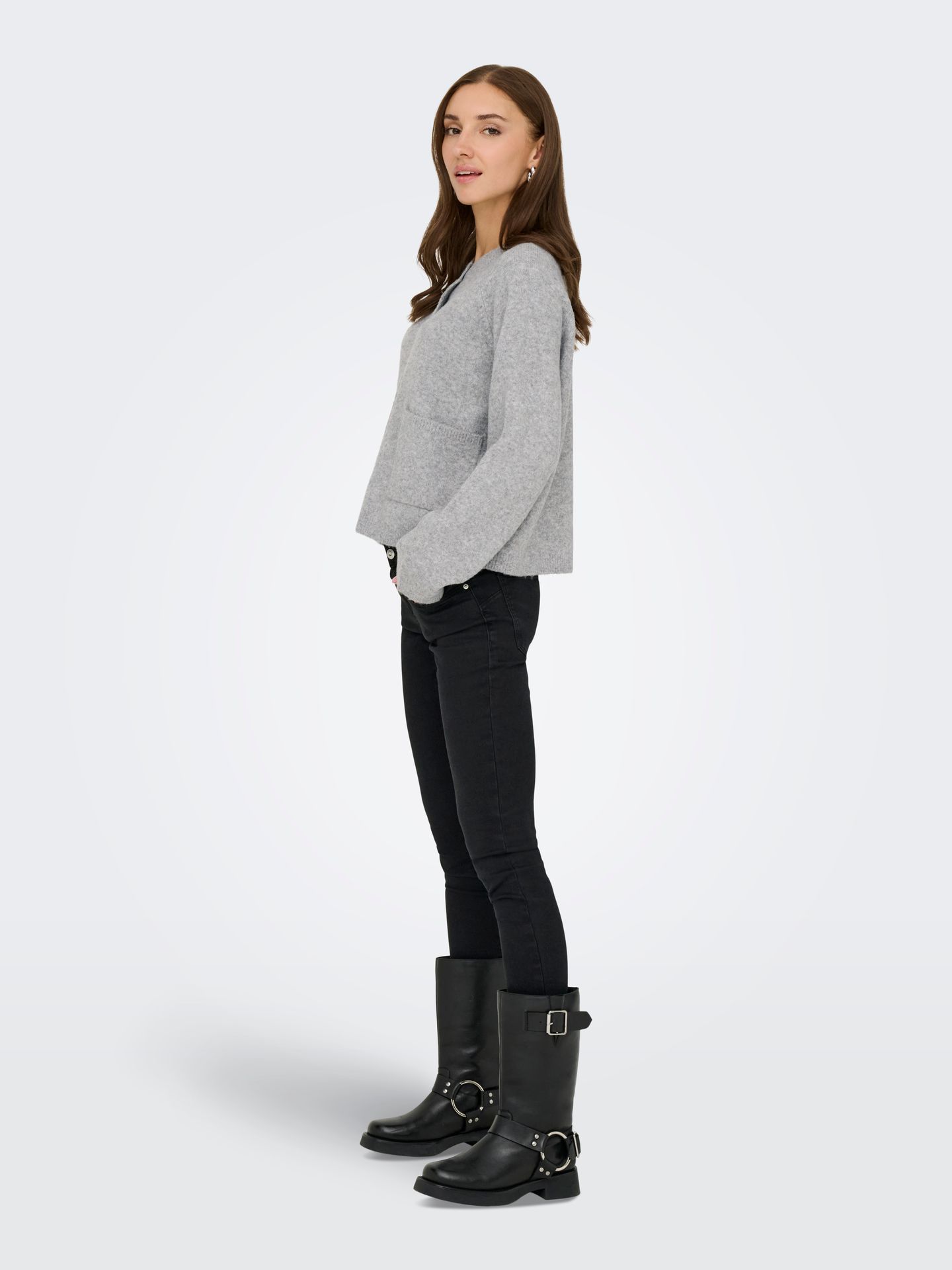 Only ONLPIEMONTE L/S CARDIGAN KNT NOOS Light Grey Melange 2900170110043