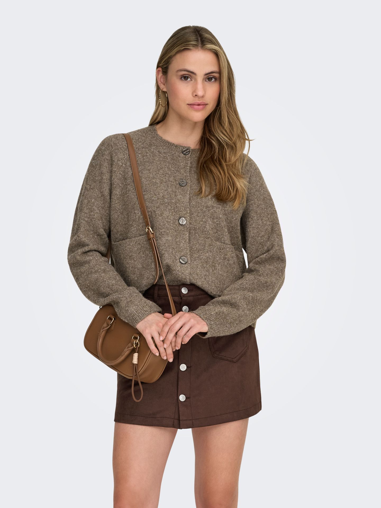 Only ONLPIEMONTE L/S CARDIGAN KNT NOOS Walnut/W. Melange 2900170091021