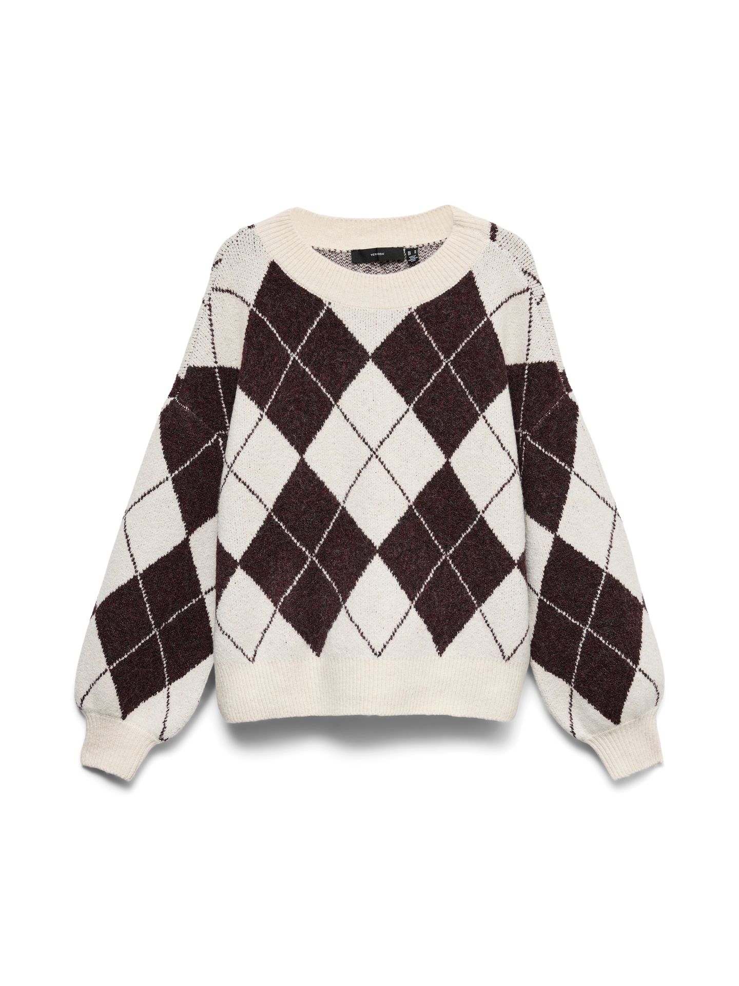 Vero Moda VMDOFFY JAQUARD LS O-NCK PULLOVER N Birch/W. WINDSOR WINE / ARGYLE ARTW 00120350-EKA26011400003762
