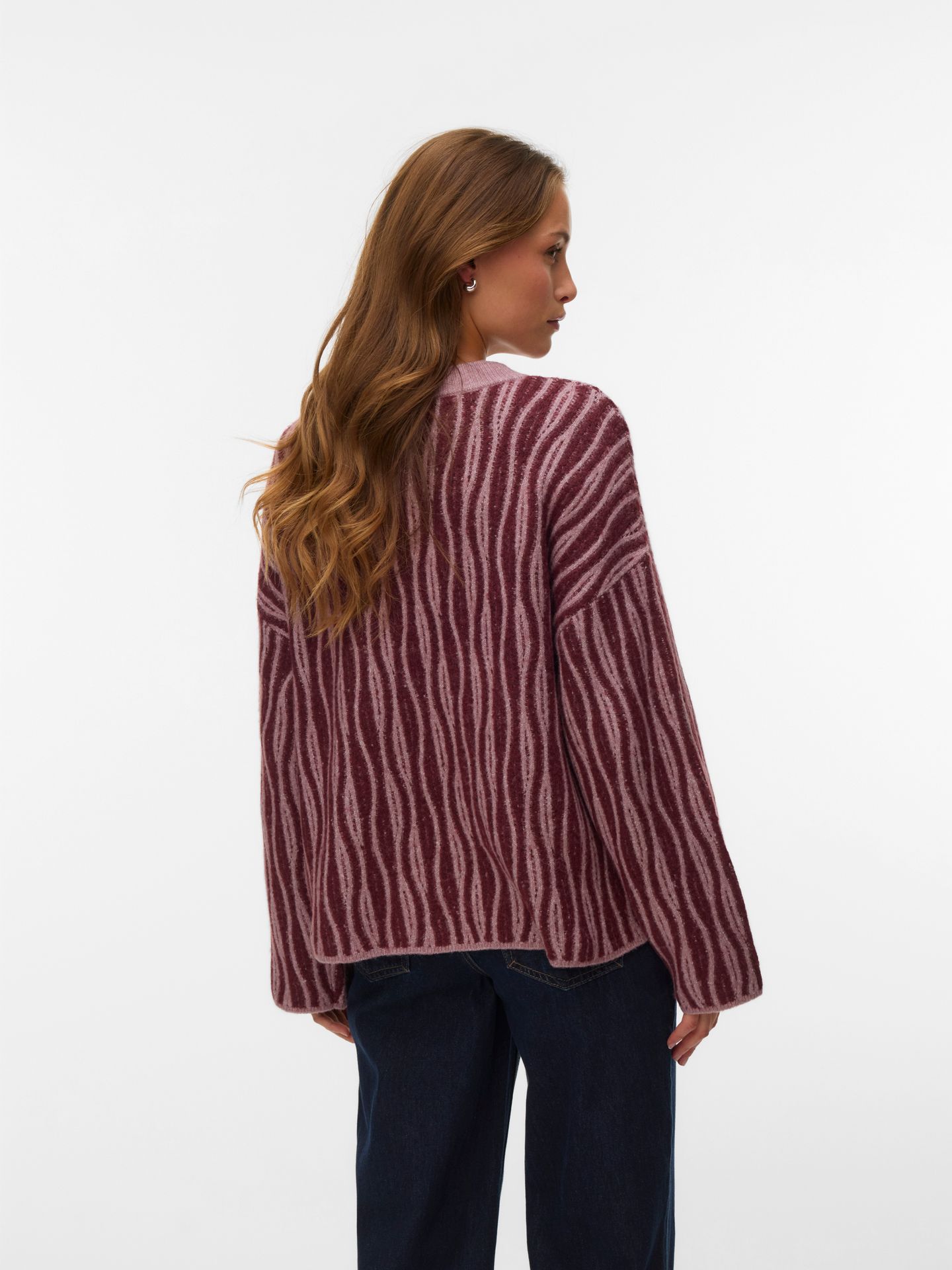 Vero Moda VMJOSIE LS O-NECK LONG PULLOVER BOO Elderberry/WINDSOR WINE 2900170113044