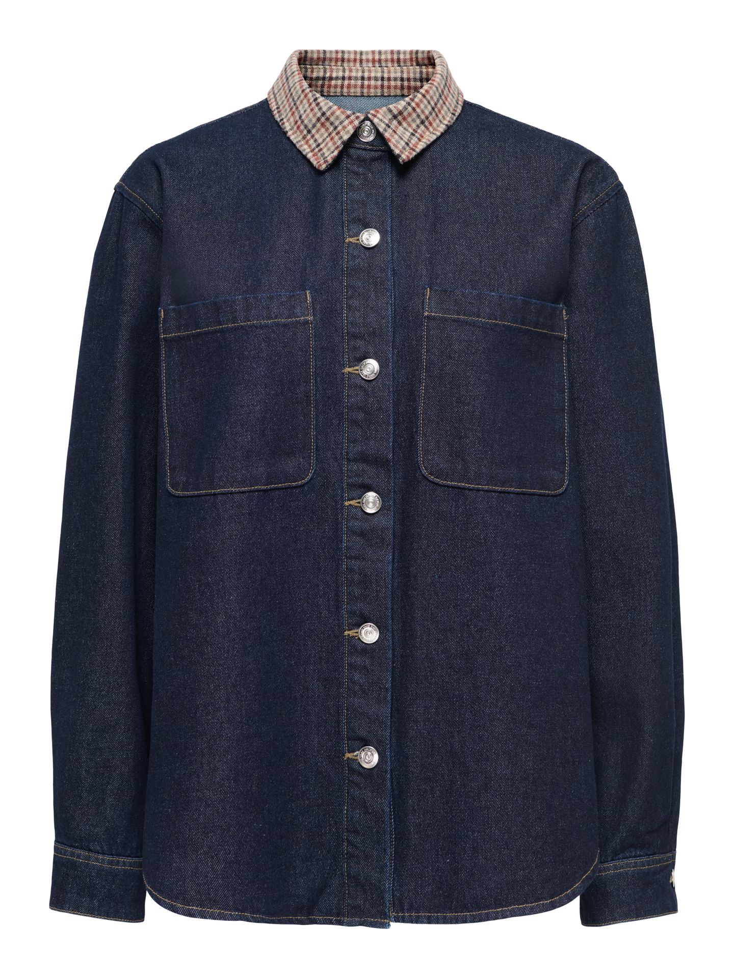 Only ONLVERA LS CHECK DNM SHIRT SIJI Dark Blue Denim 00120355-EKA26011400000064