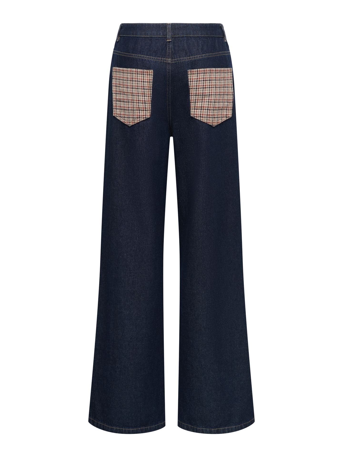 Only ONLHOPE HW WIDE CHECK DNM SIJI Dark Blue Denim 2900170112047