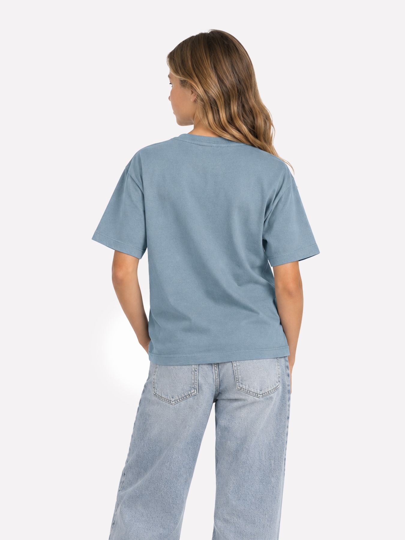 Kids Only KOGEBBA WEST SS O-NECK LOOSE TOP JR Dusty Blue/WHITE + FRENCH OAK + VIN 2900170115031