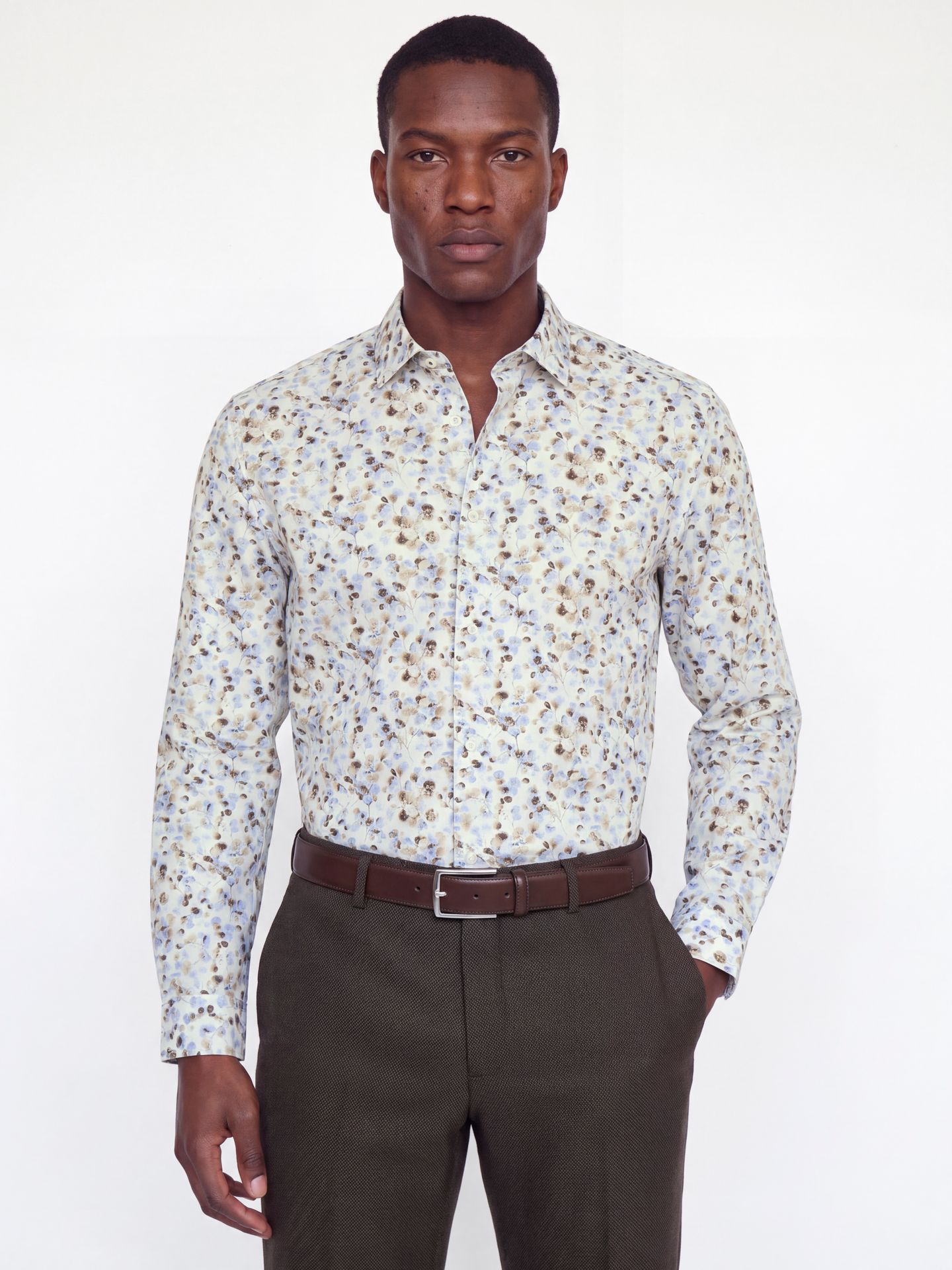 Jack & Jones JPRBLAPARKER PRINT L/S SHIRT White 00120358-EKA26011400000309