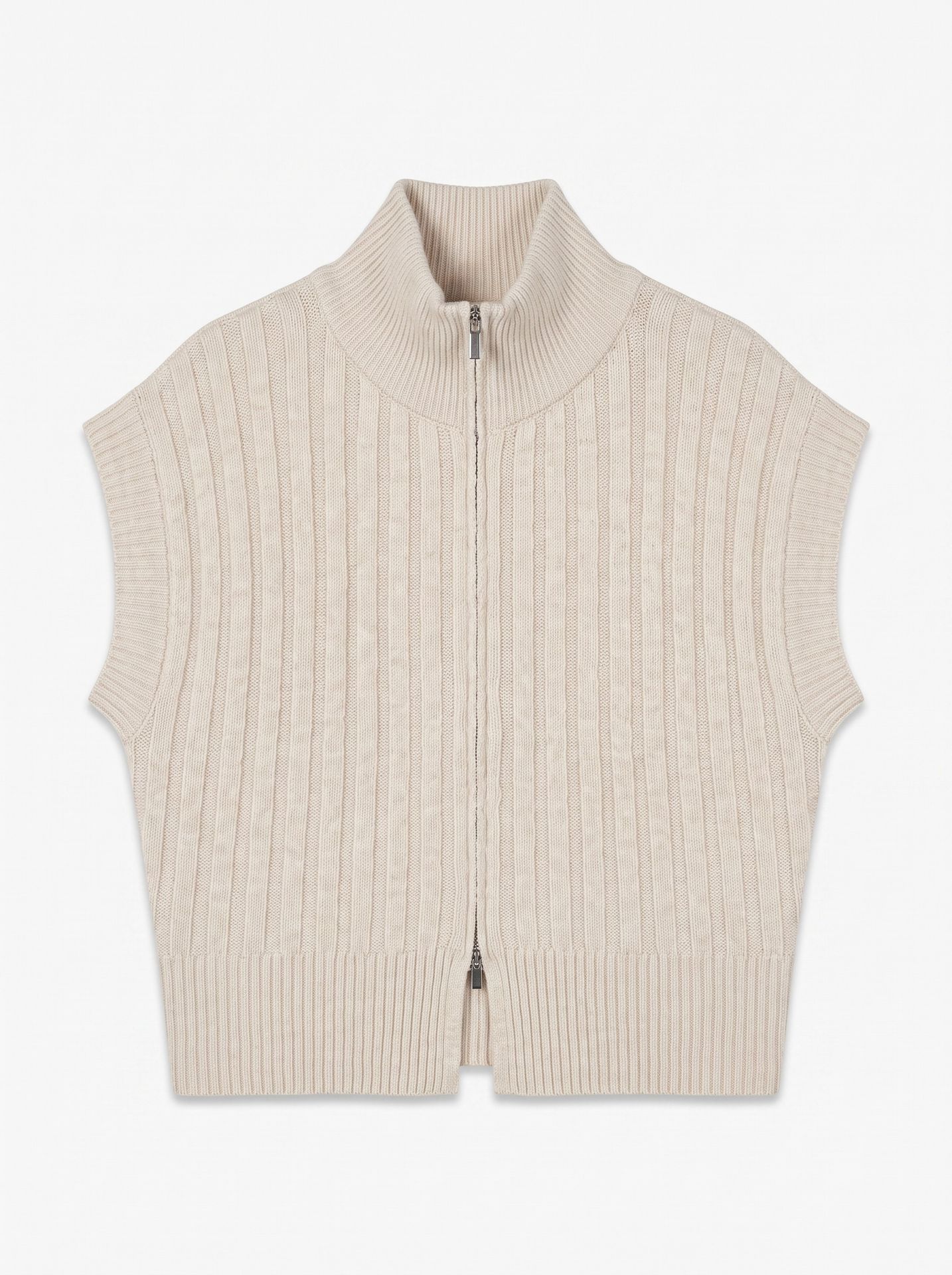 Vero Moda VMBANG RIB SL HIGHNECK ZIPPER VEST Birch/Dicte 00120359-EKA26011400000164
