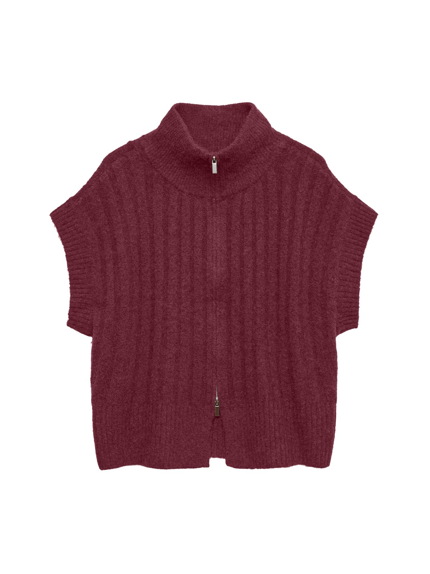 Vero Moda VMBANG RIB SL HIGHNECK ZIPPER VEST Windsor Wine/W. WHITE HEARTS 00120359-EKA26011400003655