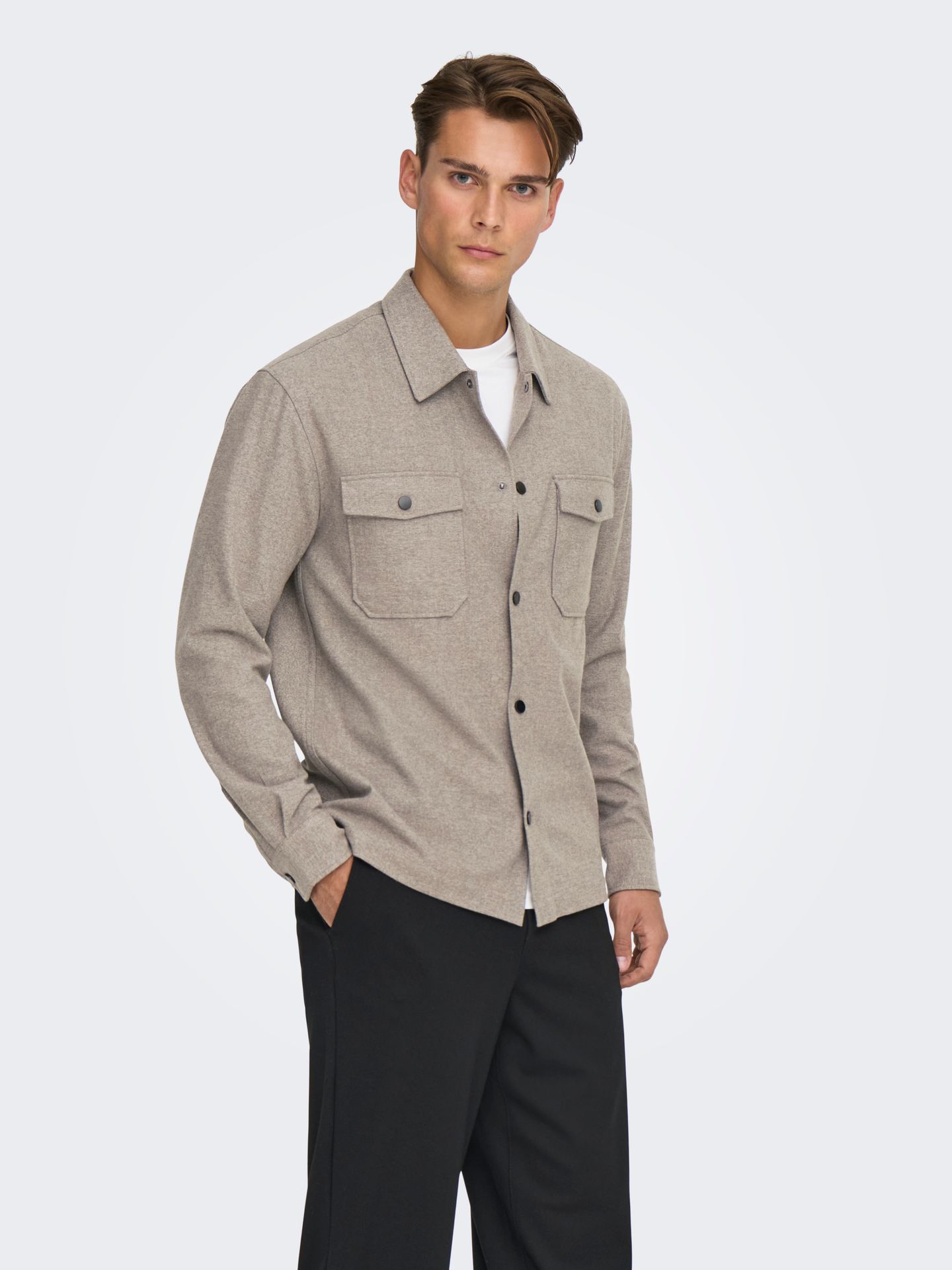 Only & Sons ONSMARK BRUSHED 0353 OVERSHIRT NOOS Falcon 2900170127041