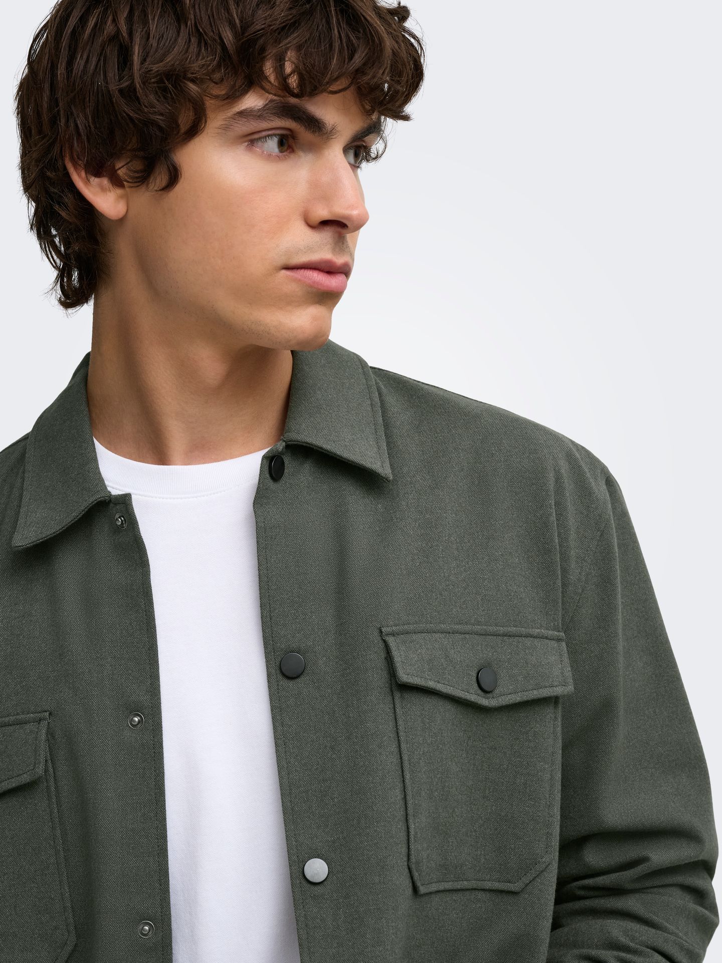 Only & Sons ONSMARK BRUSHED 0353 OVERSHIRT NOOS Beluga 2900170121056