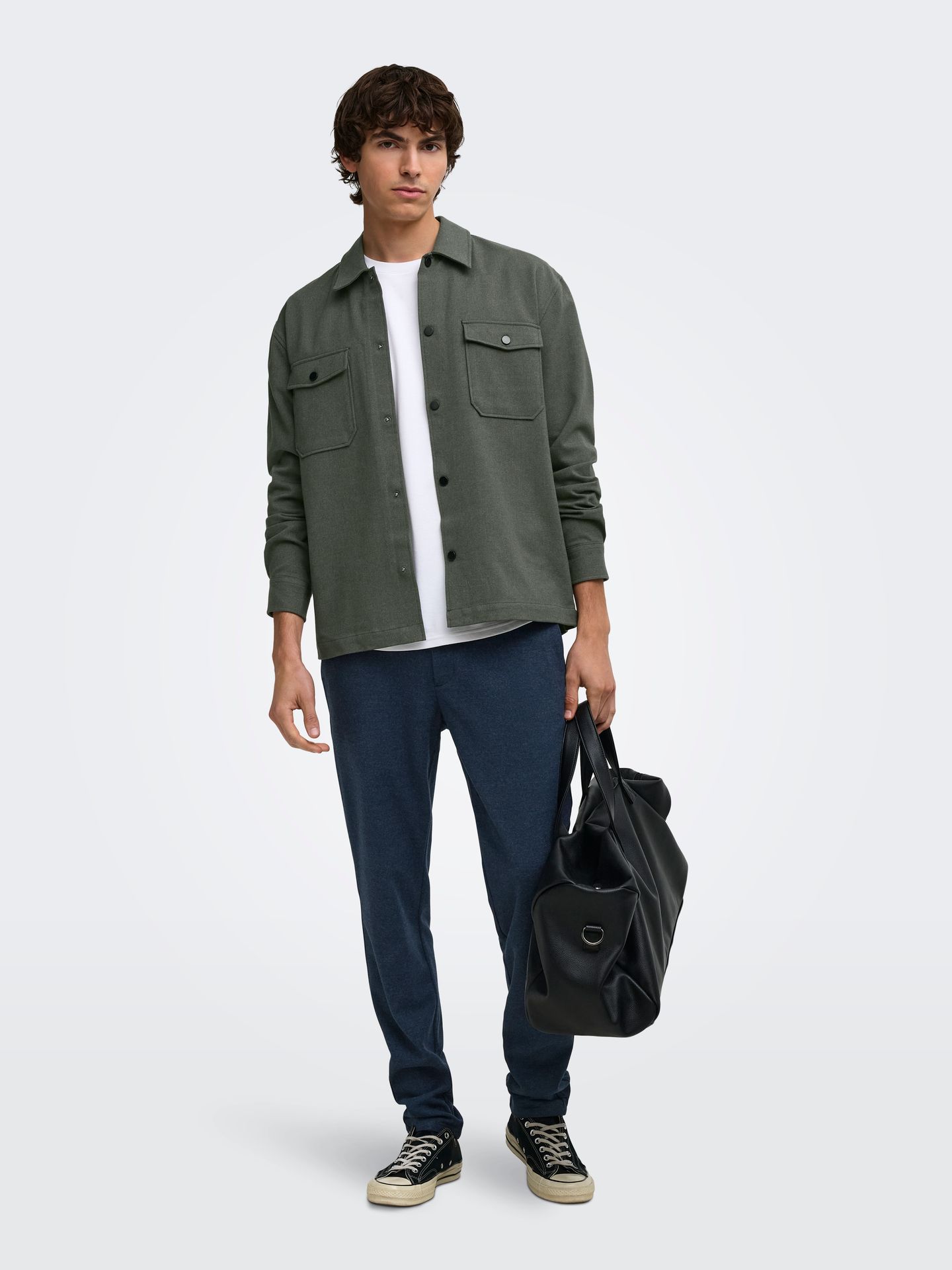 Only & Sons ONSMARK BRUSHED 0353 OVERSHIRT NOOS Beluga 2900170121056