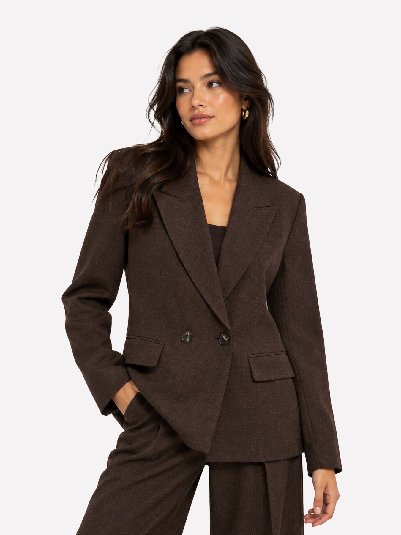 Vero Moda VMBESTIE LS LOOSE BLAZER NOOS Chocolate Torte/MELANGE 00120361-EKA26011400003157