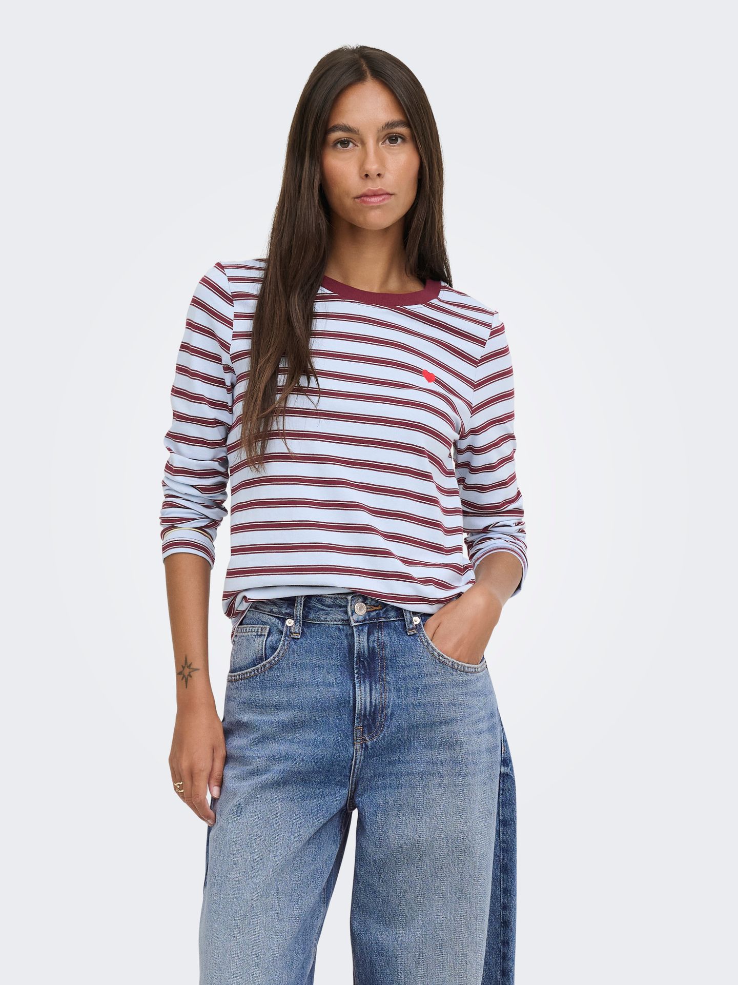 Only JDYPISA L/S PRINT TOP JRS NOOS Cashmere Blue/CHELSEA STRIPE + BS H 2900170129038