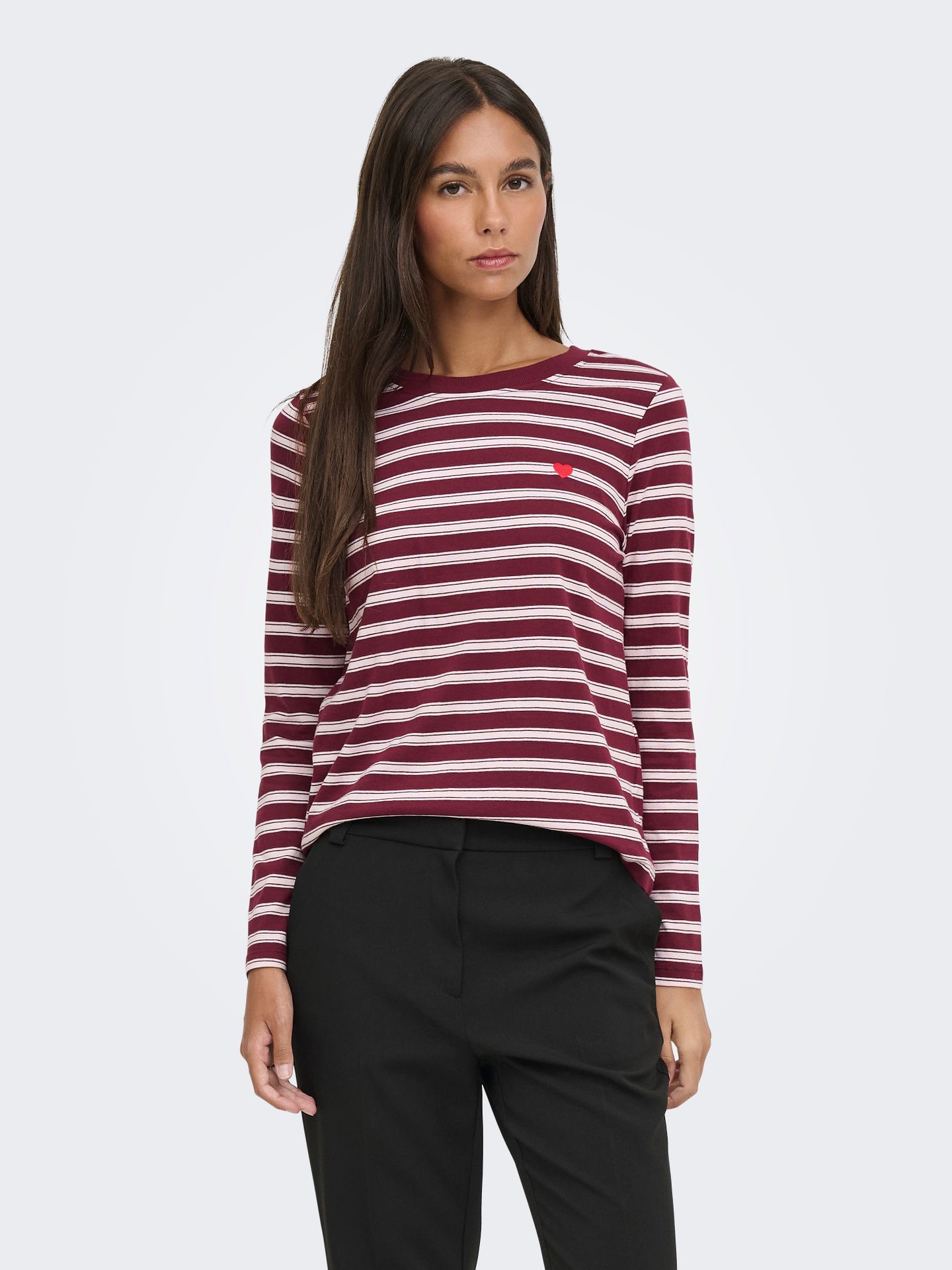 Only JDYPISA L/S PRINT TOP JRS NOOS Windsor Wine/CHELSEA STRIPE + BS HE 2900170130010