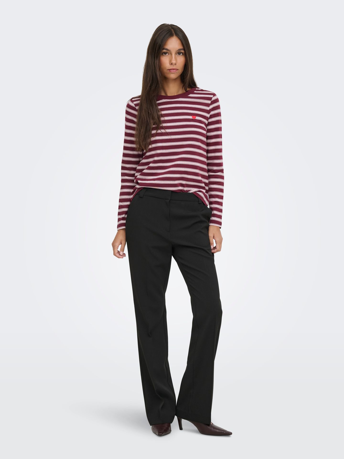 Only JDYPISA L/S PRINT TOP JRS NOOS Windsor Wine/CHELSEA STRIPE + BS HE 2900170130010