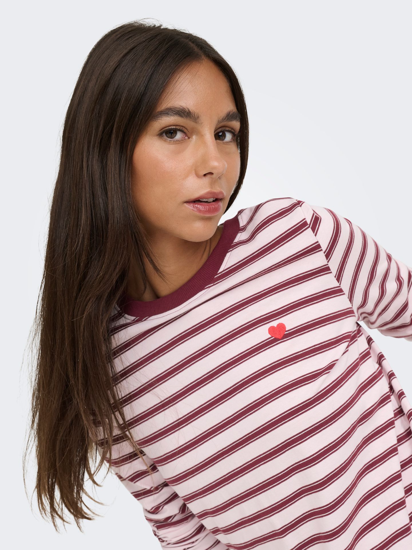 Only JDYPISA L/S PRINT TOP JRS NOOS Chalk Pink/CHELSEA STRIPE + BS HEAR 2900170131017