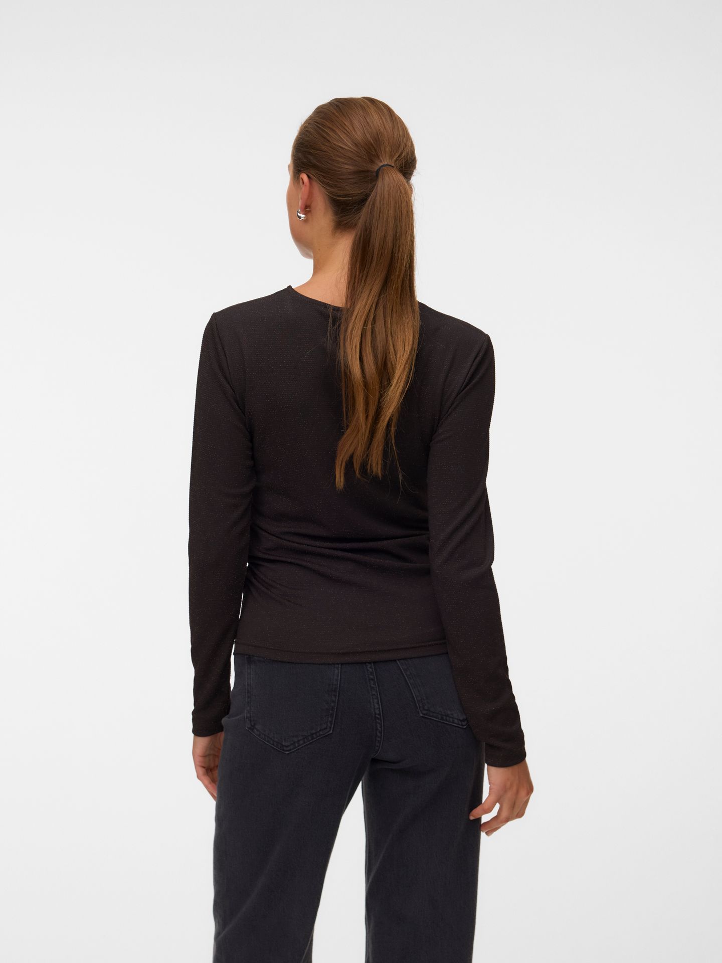 Vero Moda VMKANVA LS O-NECK TOP LX JRS Chocolate Torte/MELANGE 2900170135022