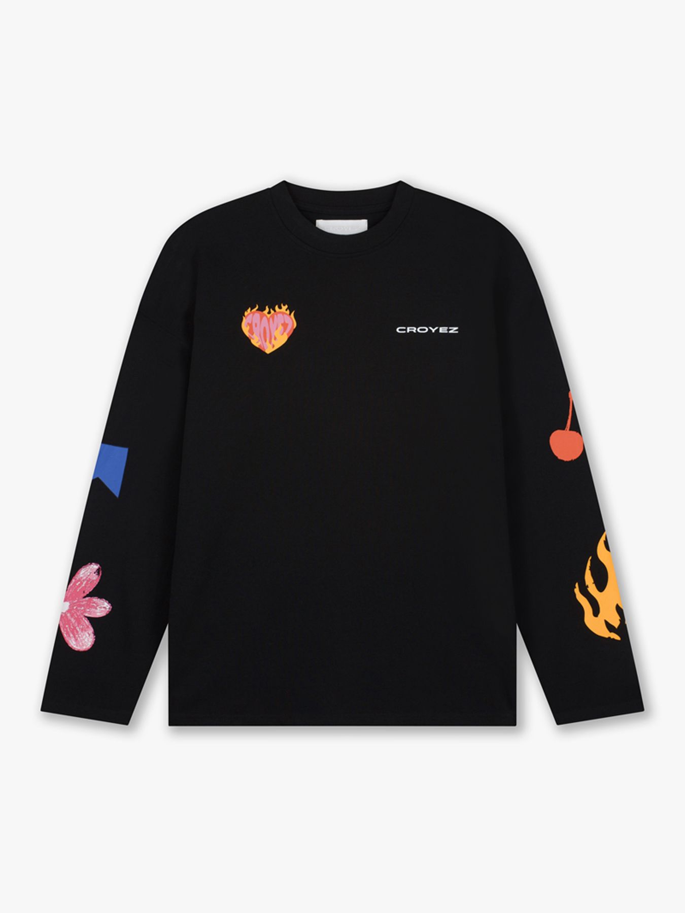 Croyez Croyez Sketched Longsleeve T-Shirt 49001 black 2900170141030
