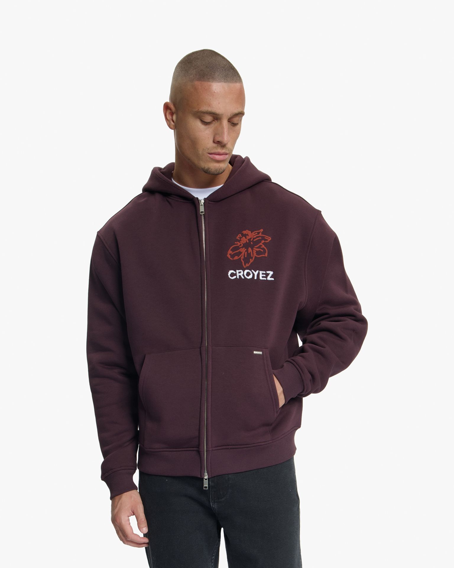 Croyez Croyez Gardener Zip Hoodie 45009 raisin red 00120368-EKA26013600000013