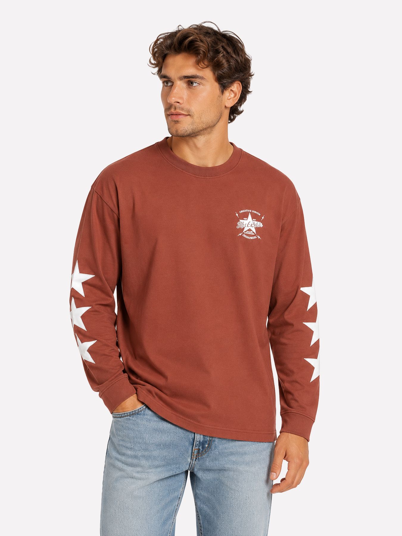 Croyez Croyez Rockstar Longsleeve T-Shirt 45008 melted red 00120374-EKA26013600000017