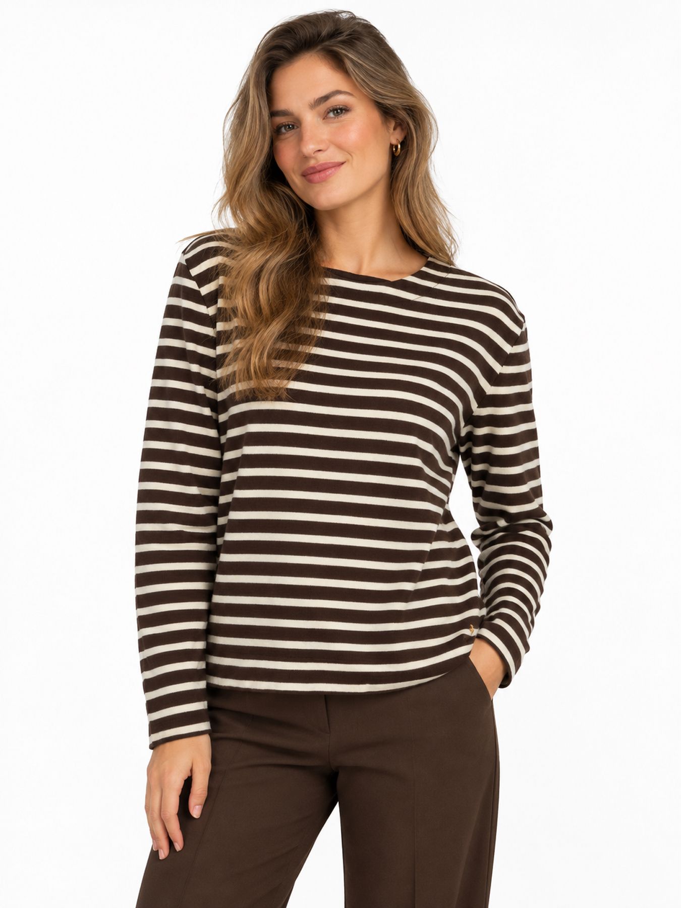 Red Button Terry Stripe  brown/creme806 00120378-EKA26007300000183