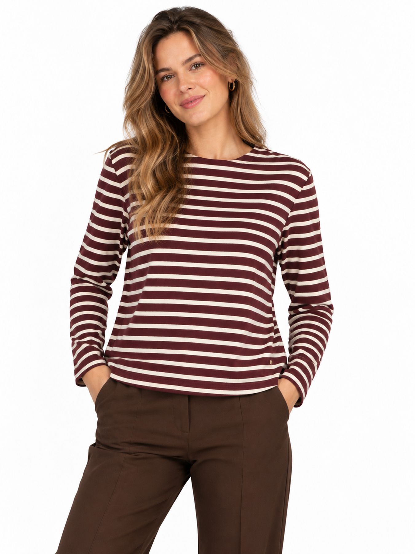 Red Button Terry Stripe  burgundy/cream807 00120378-EKA26007300000184