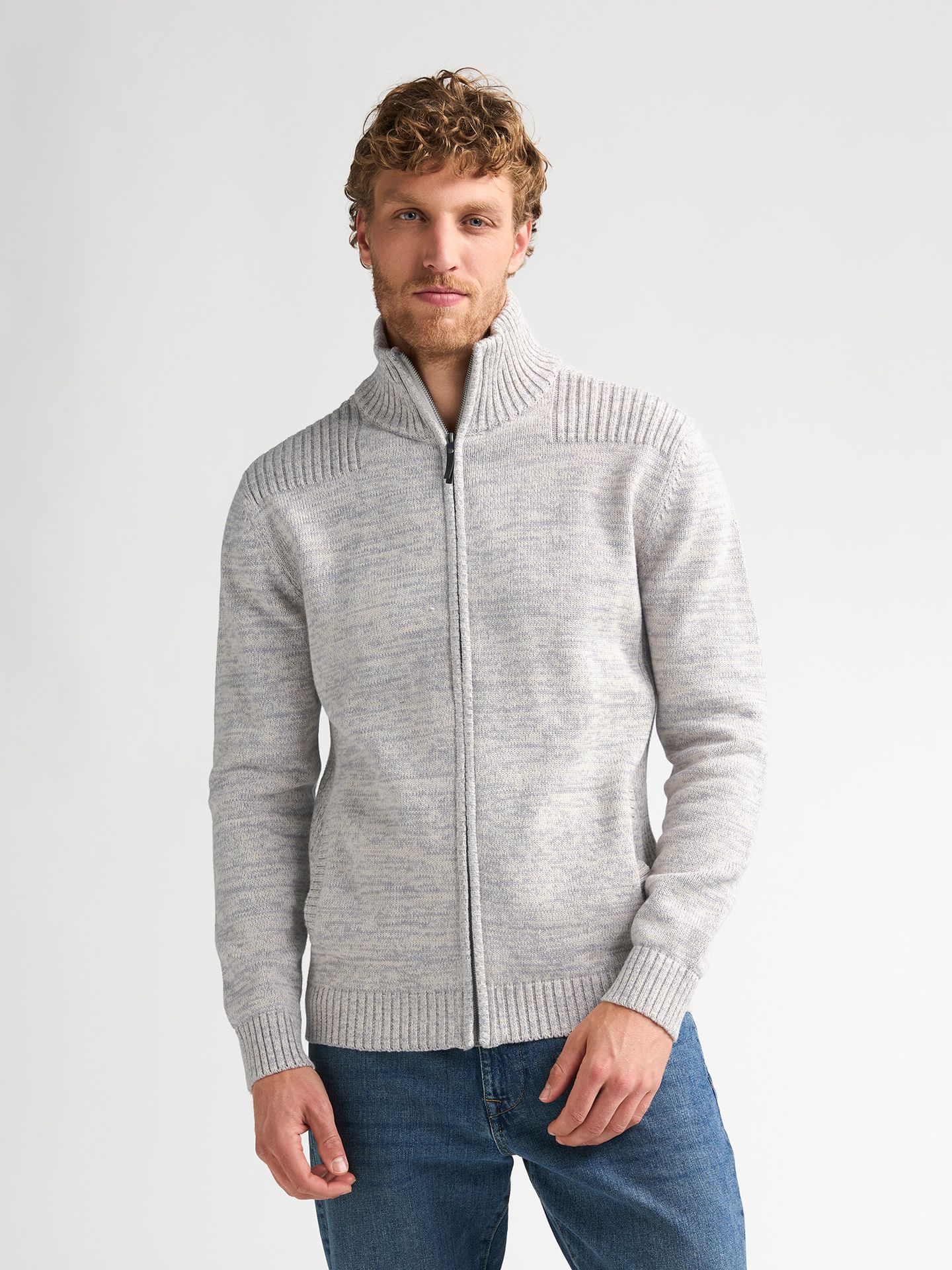 Petrol Industries Men Knitwear Collar Cardigan 0009 antique white melee 00120386-EKA26002700000117