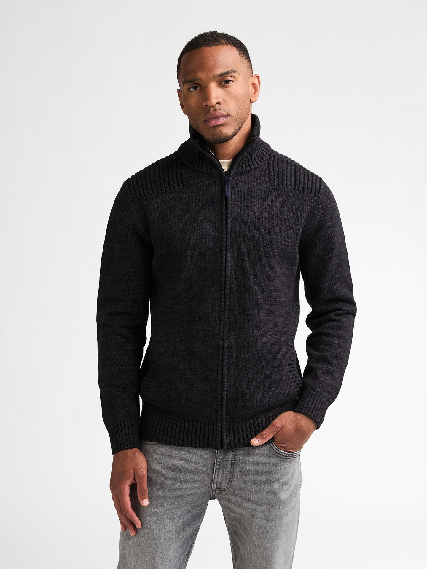 Petrol Industries Men Knitwear Collar Cardigan 9111 deep black 00120386-EKA26002700000166