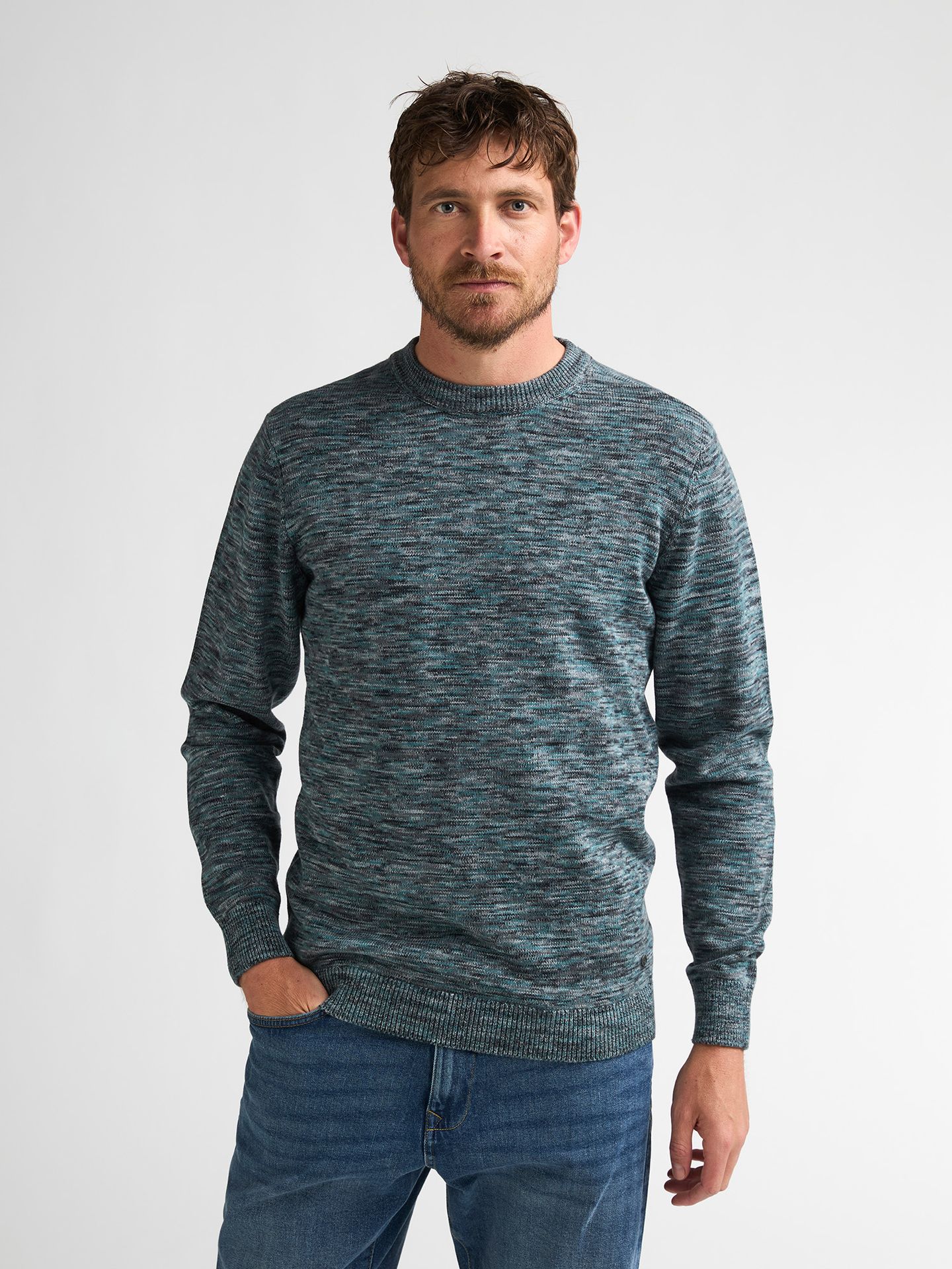Petrol Industries Men Knitwear Round Neck Basic 6185 Steel Green 00120387-EKA26002700000192