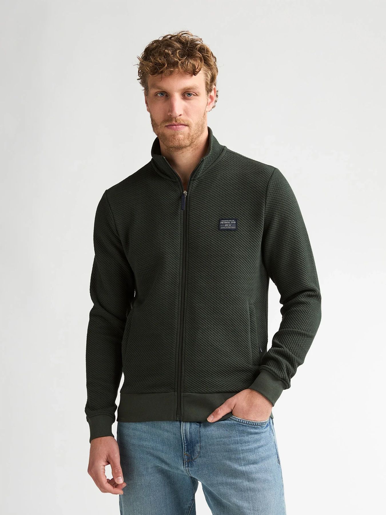 Petrol Industries Men Sweater Collar Zip 6185 Steel Green 00120388-EKA26002700000192