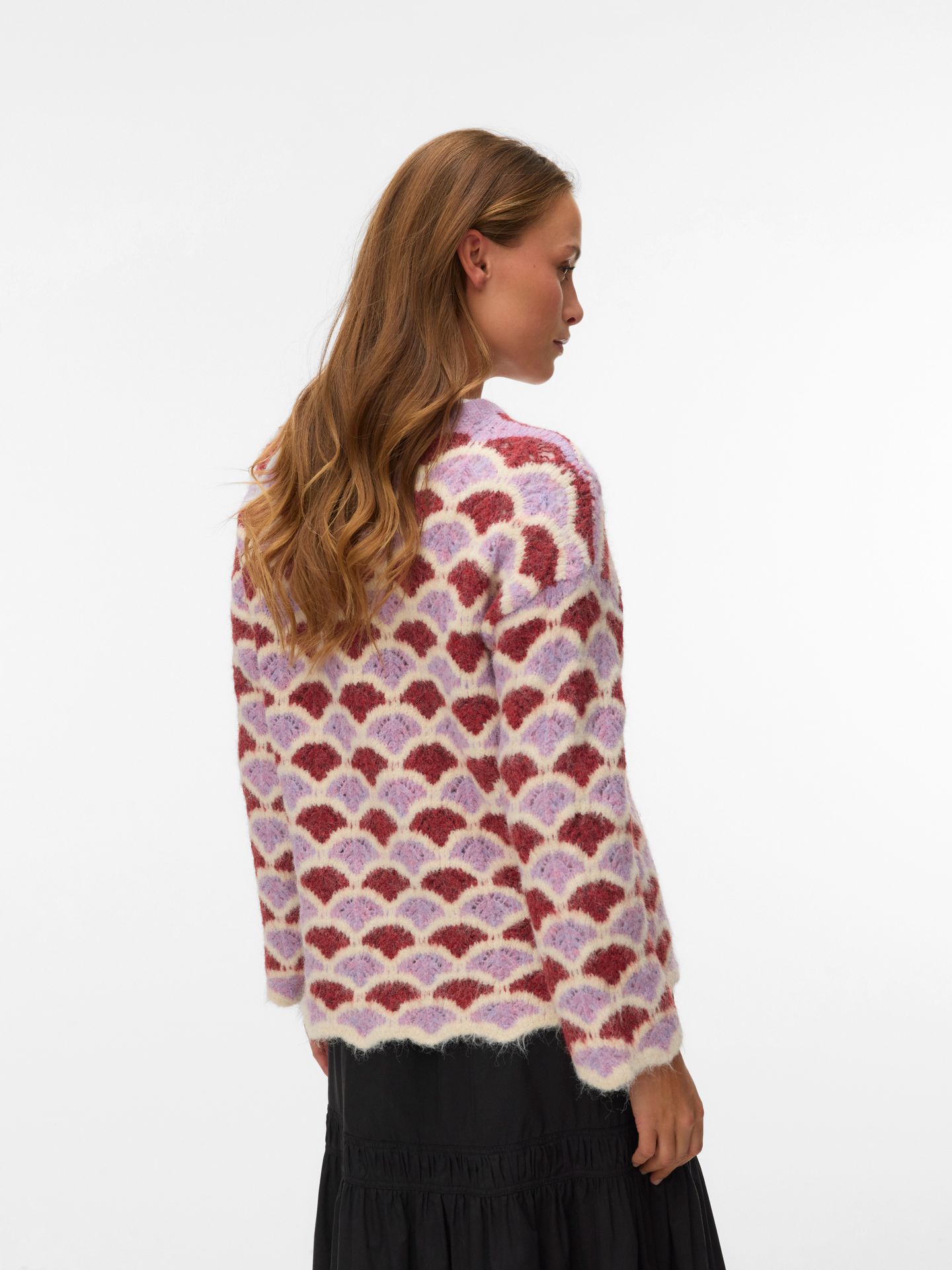 Vero Moda VMANNABELLE LS O-NECK PULLOVER BOO Elderberry/WINDSOR WINE/BIRCH 2900170187038