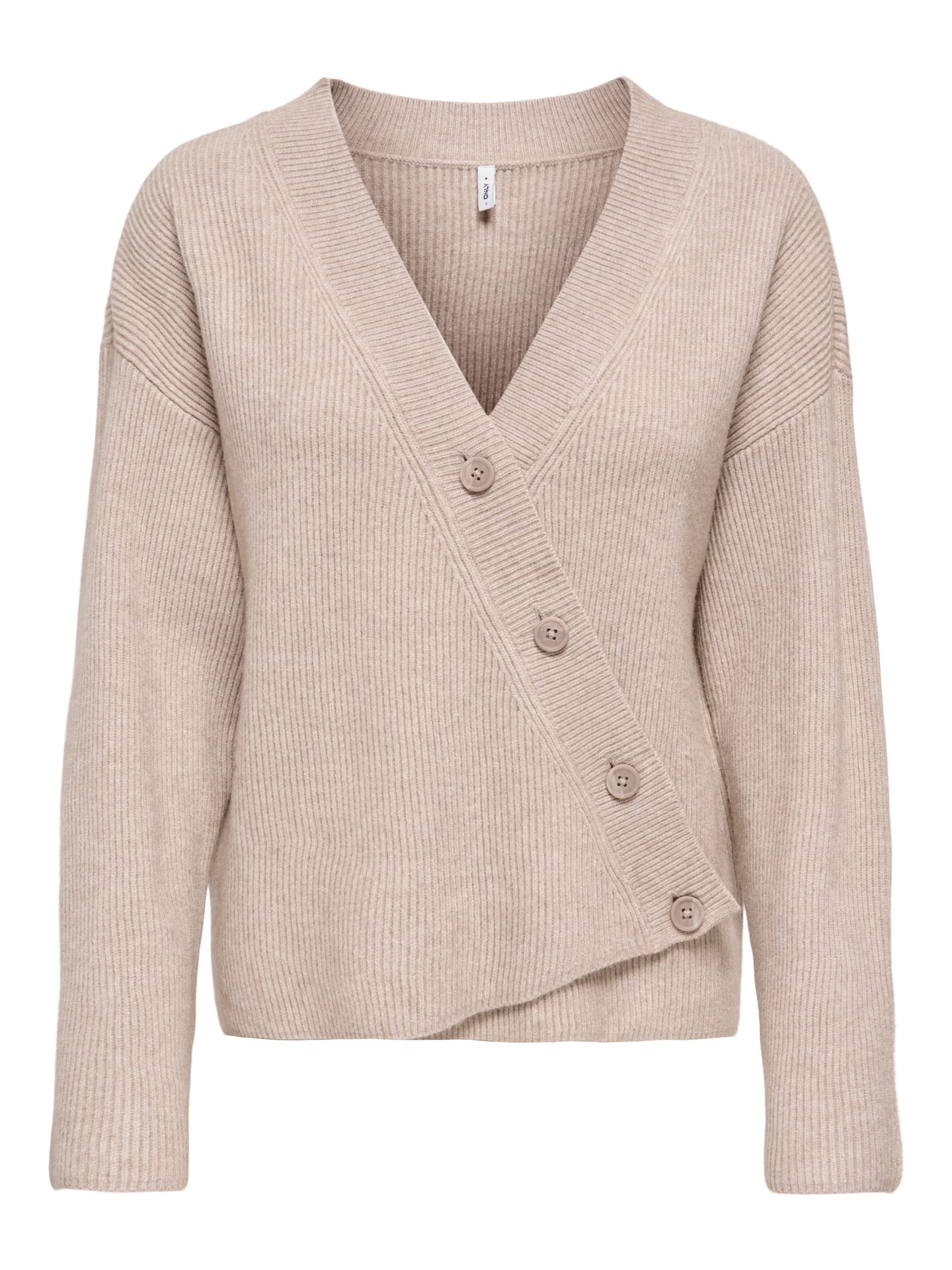 Only ONLKATIA LS RIB BUTTON CARDI CC KNT Mocha Meringue/Melange/Dtm Button 00120398-EKA26011400003771