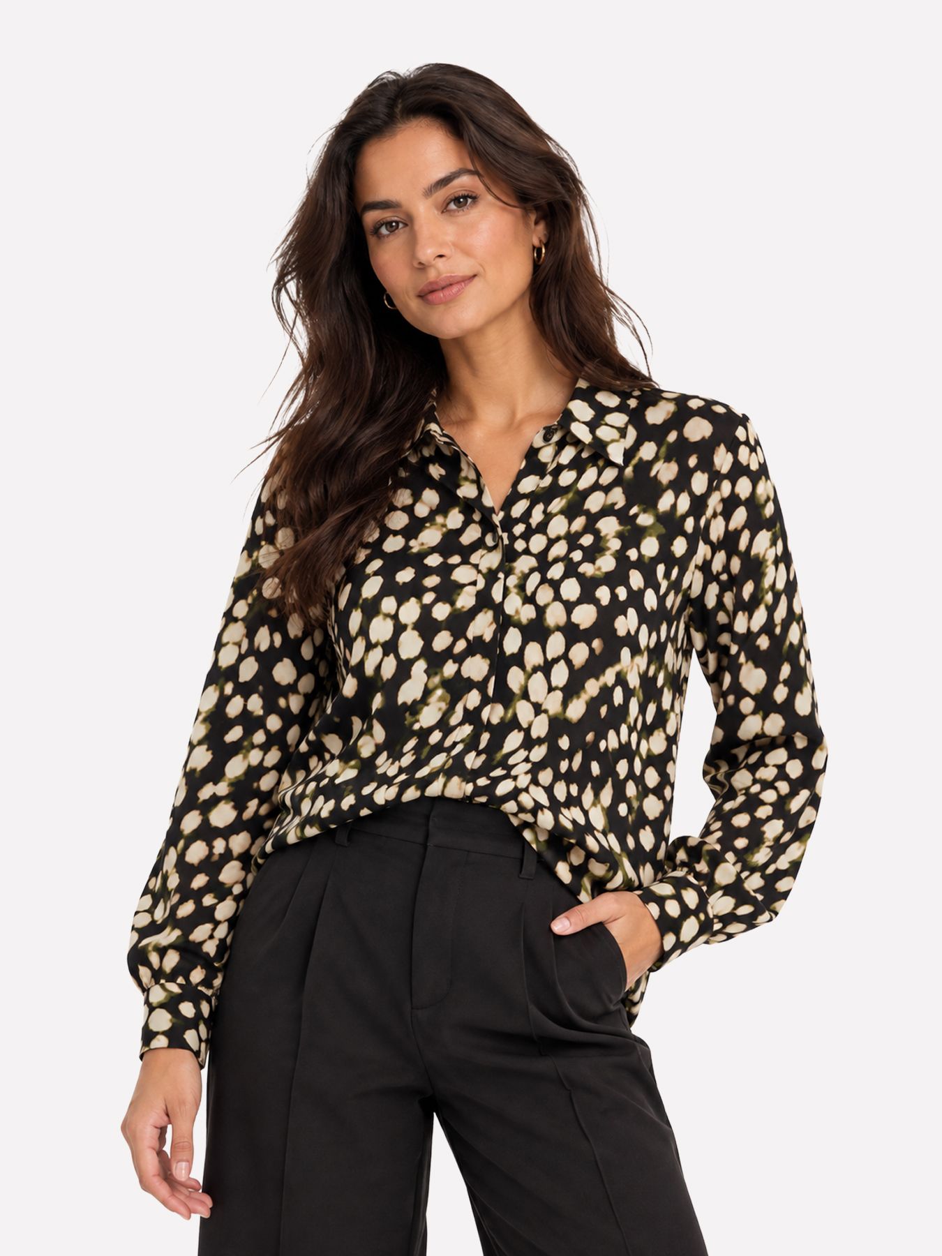 Vero Moda VMMIRIAM LS SHIRT WVN BTQ Black/COATED 00120399-EKA26011400000116