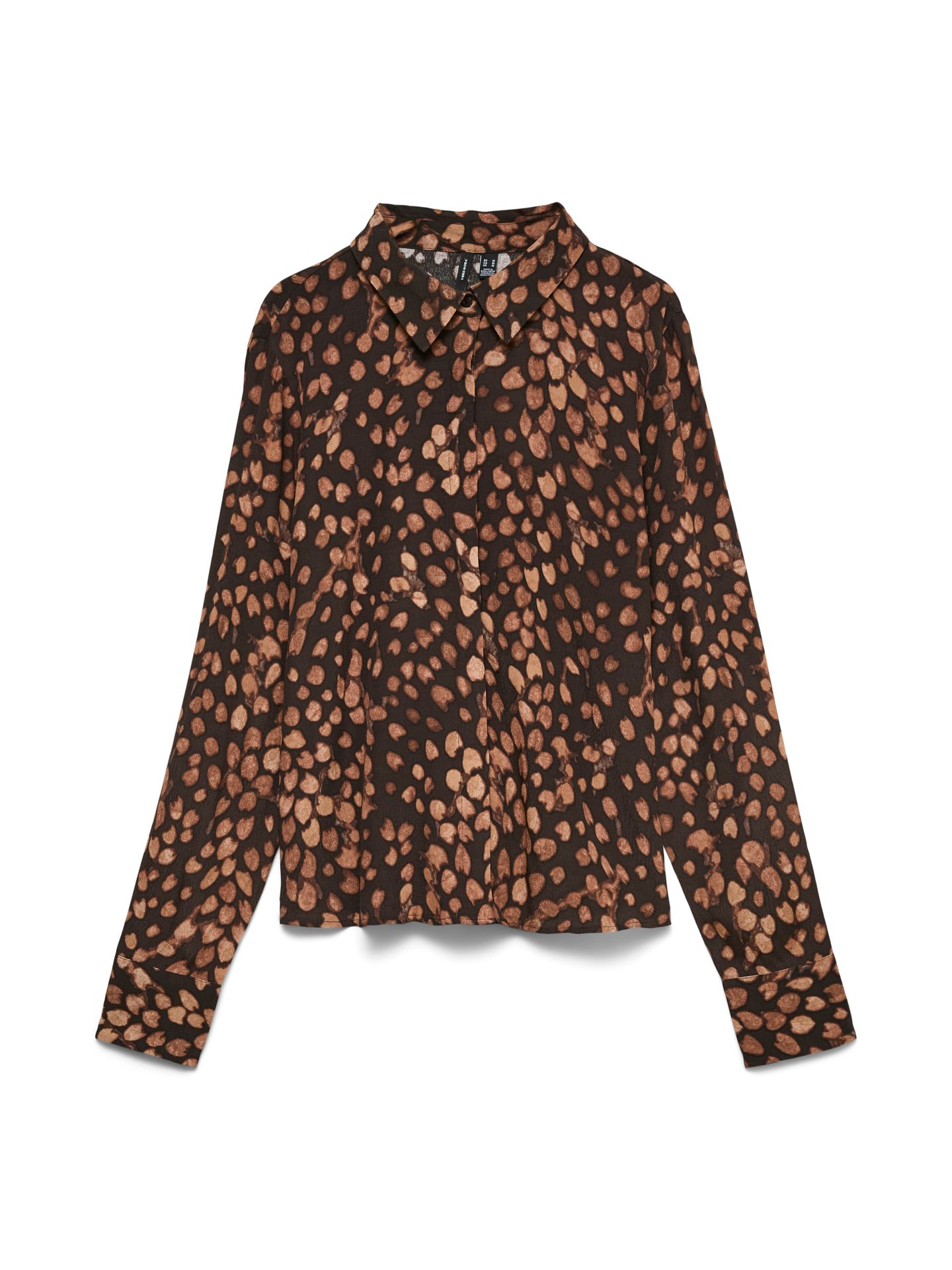 Vero Moda VMMIRIAM LS SHIRT WVN BTQ Chocolate Torte/MELANGE 00120399-EKA26011400003157