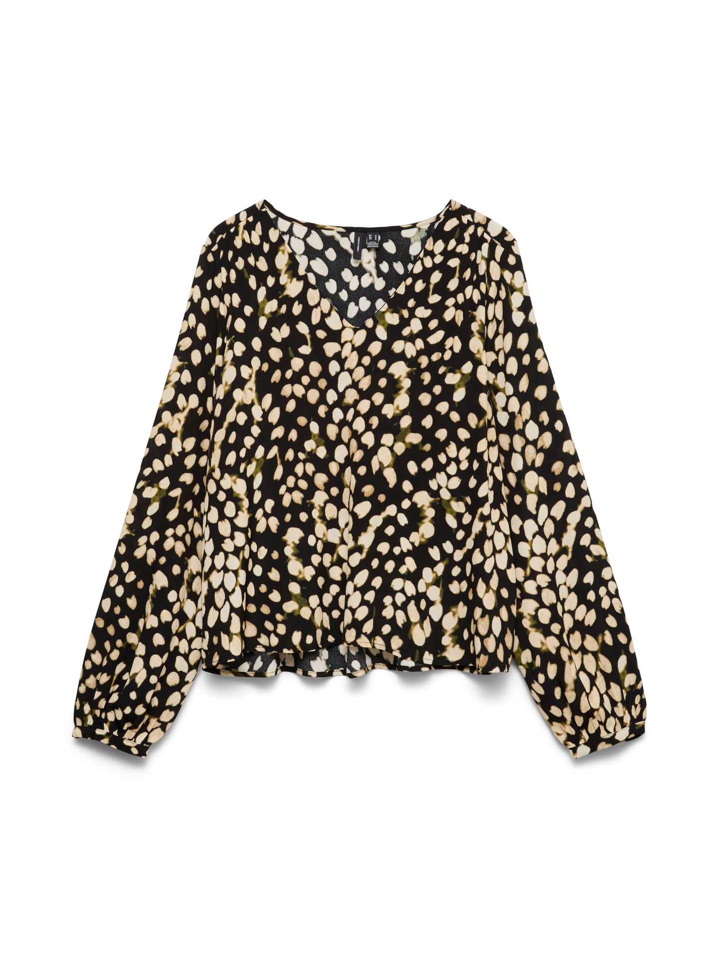 Vero Moda VMMIRIAM L/S TOP WVN BTQ Black/SNOQ WHITE EMB 00120400-EKA26011400000427