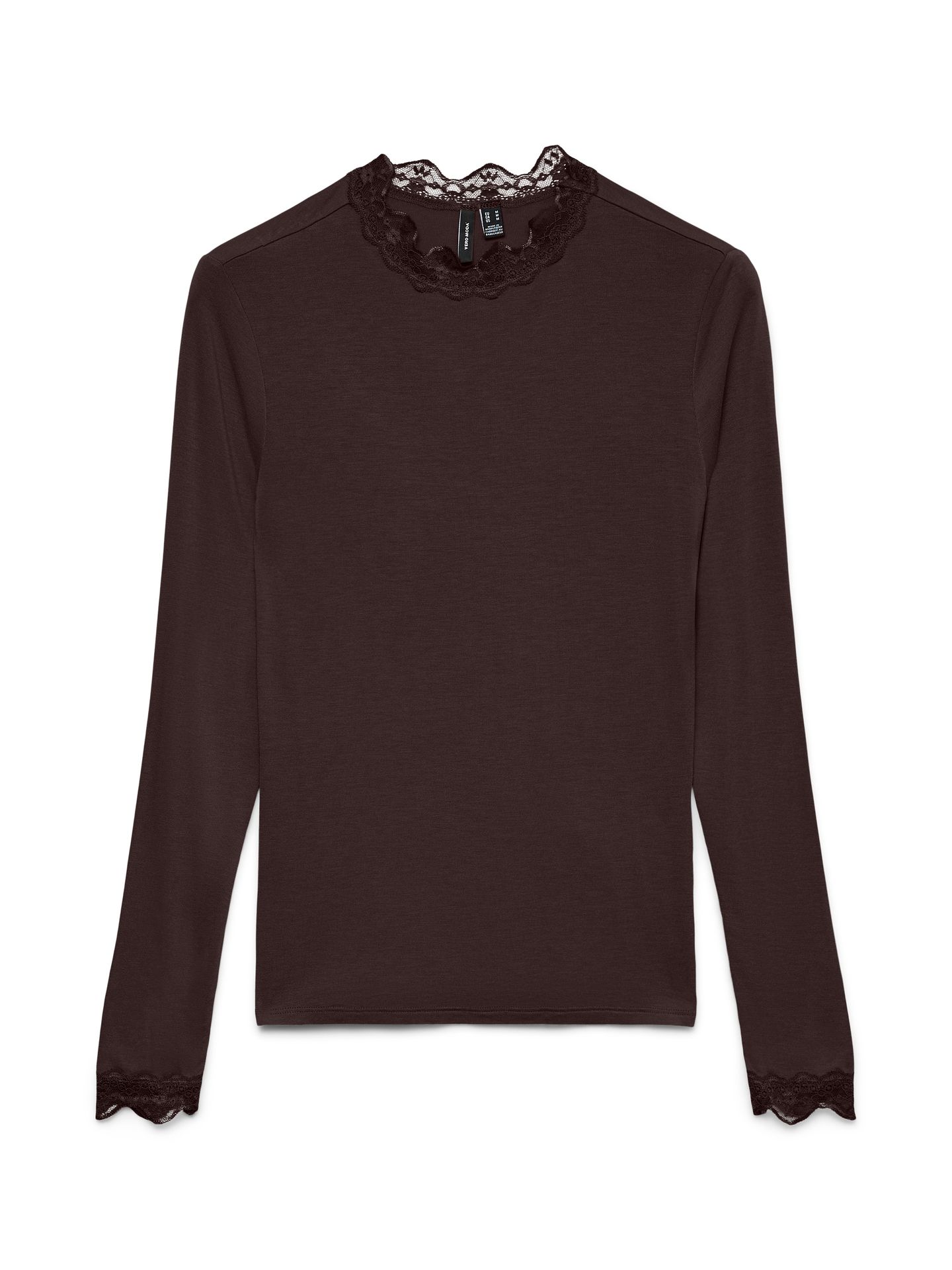Vero Moda VMROSA LS HIGHNECK TOP GA JRS NOOS Chocolate Torte 00120554-EKA26011400003061