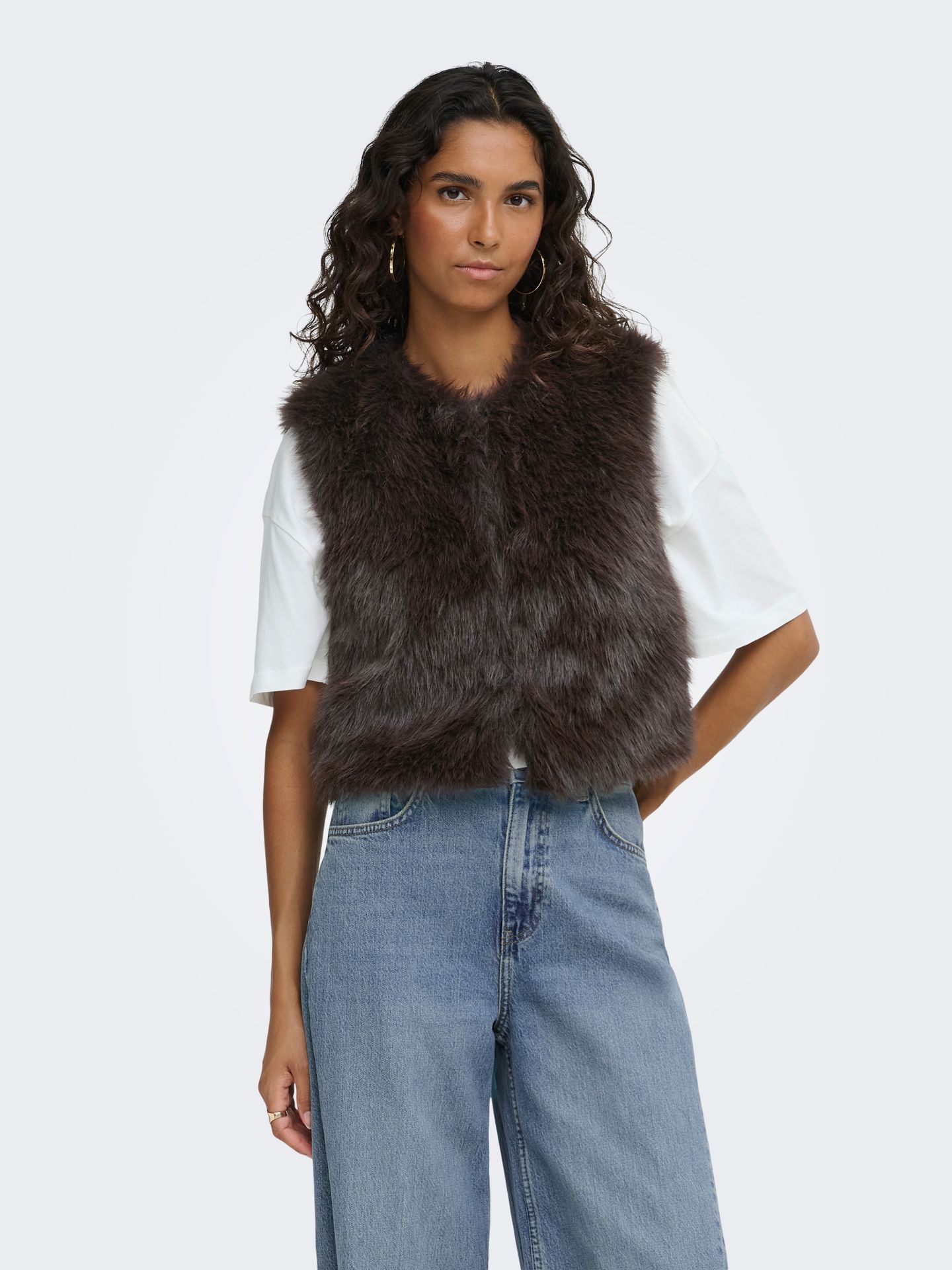 Only JDYORA FAUX FUR WAISTCOAT OTW QIQ N Chocolate Torte 2900170528046