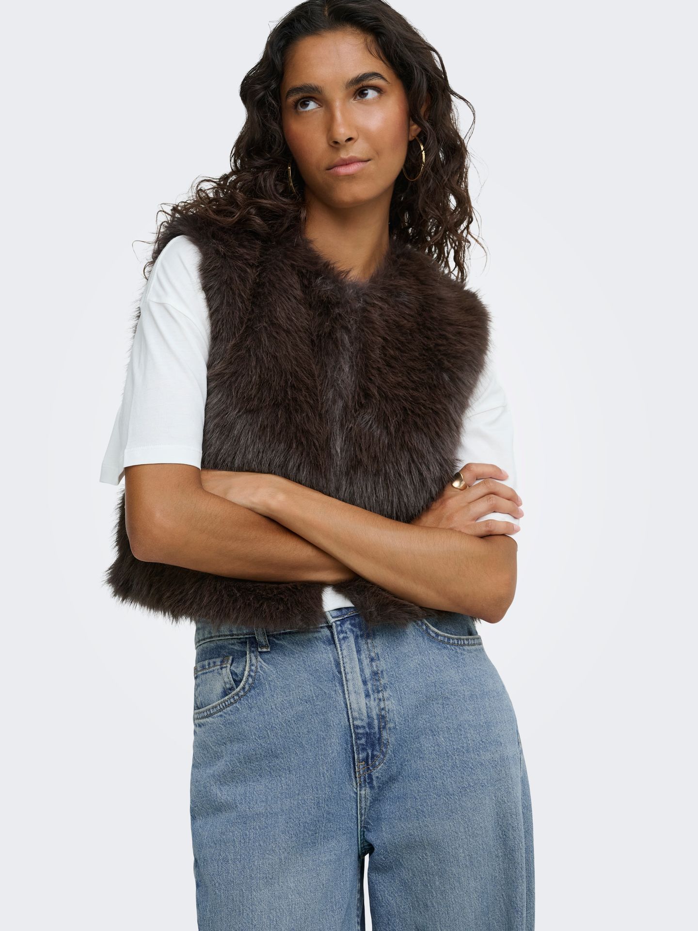 Only JDYORA FAUX FUR WAISTCOAT OTW QIQ N Chocolate Torte 2900170528046