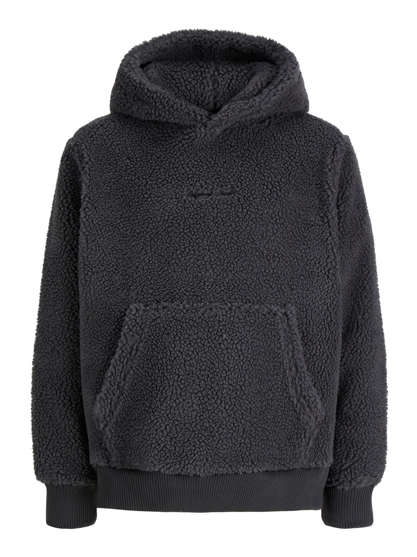 Jack & Jones JORNORREBRO EMB TEDDY SWEAT HOOD JN Asphalt 00120560-EKA26011400000711