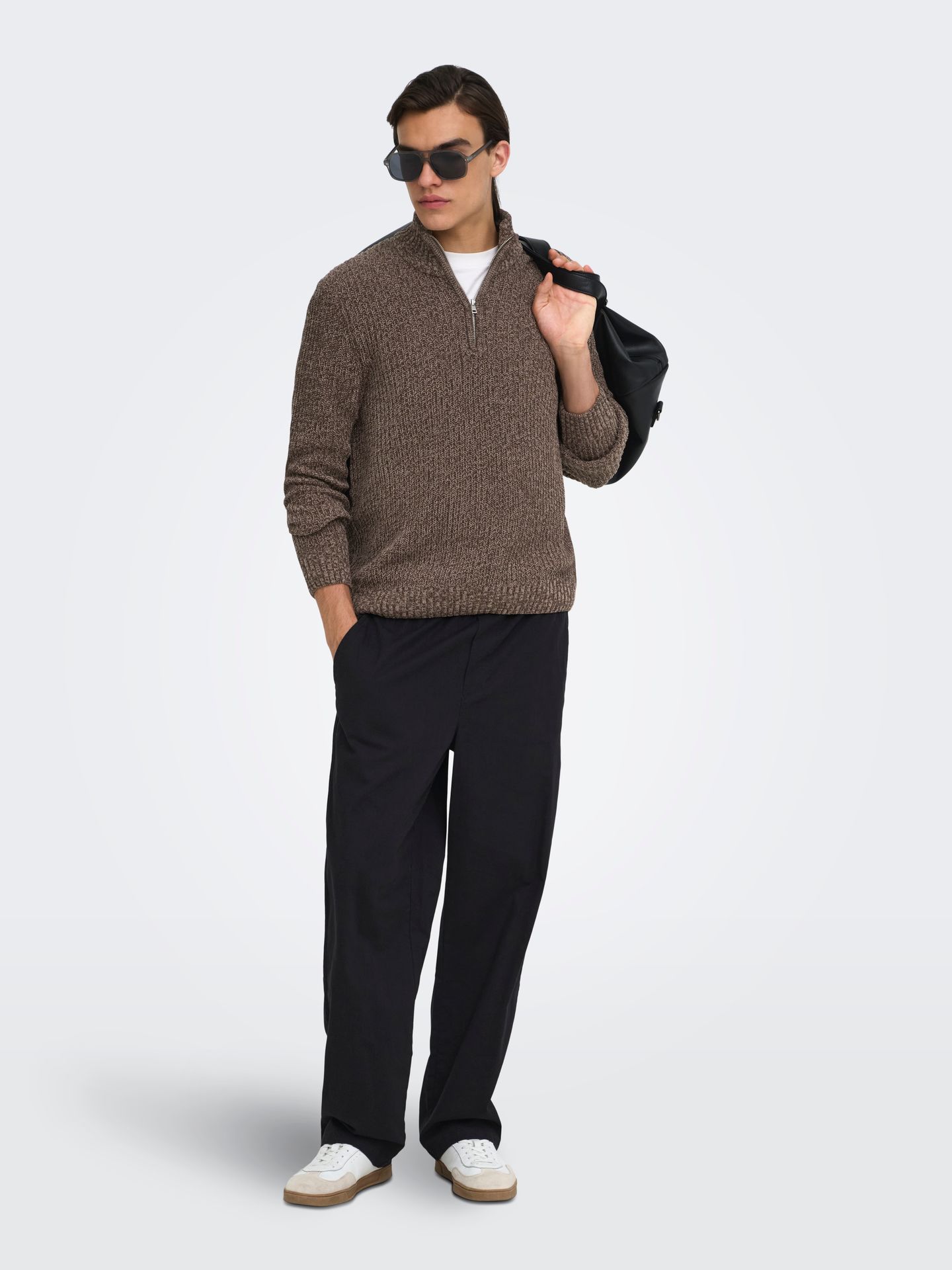 Only & Sons ONSJOIN REG LS HIGH NECK KNIT CAMP Falcon/DEMITASSE 2900170533040