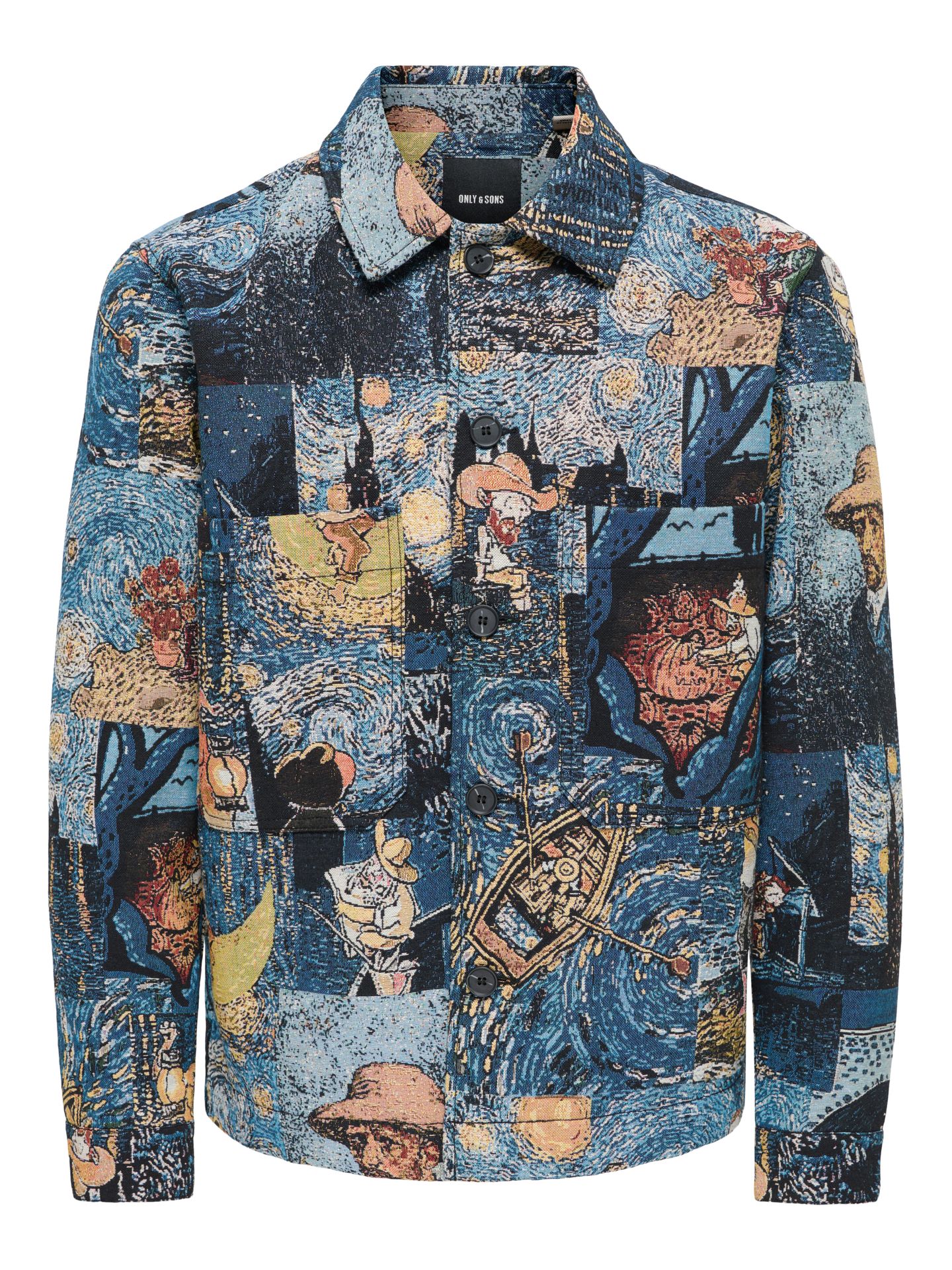 Only & Sons ONSCASSEL JAQ 8535 YFM DNM JACKET Medium Blue Denim/JACQUARD FARMER 00120584-EKA26011400003787