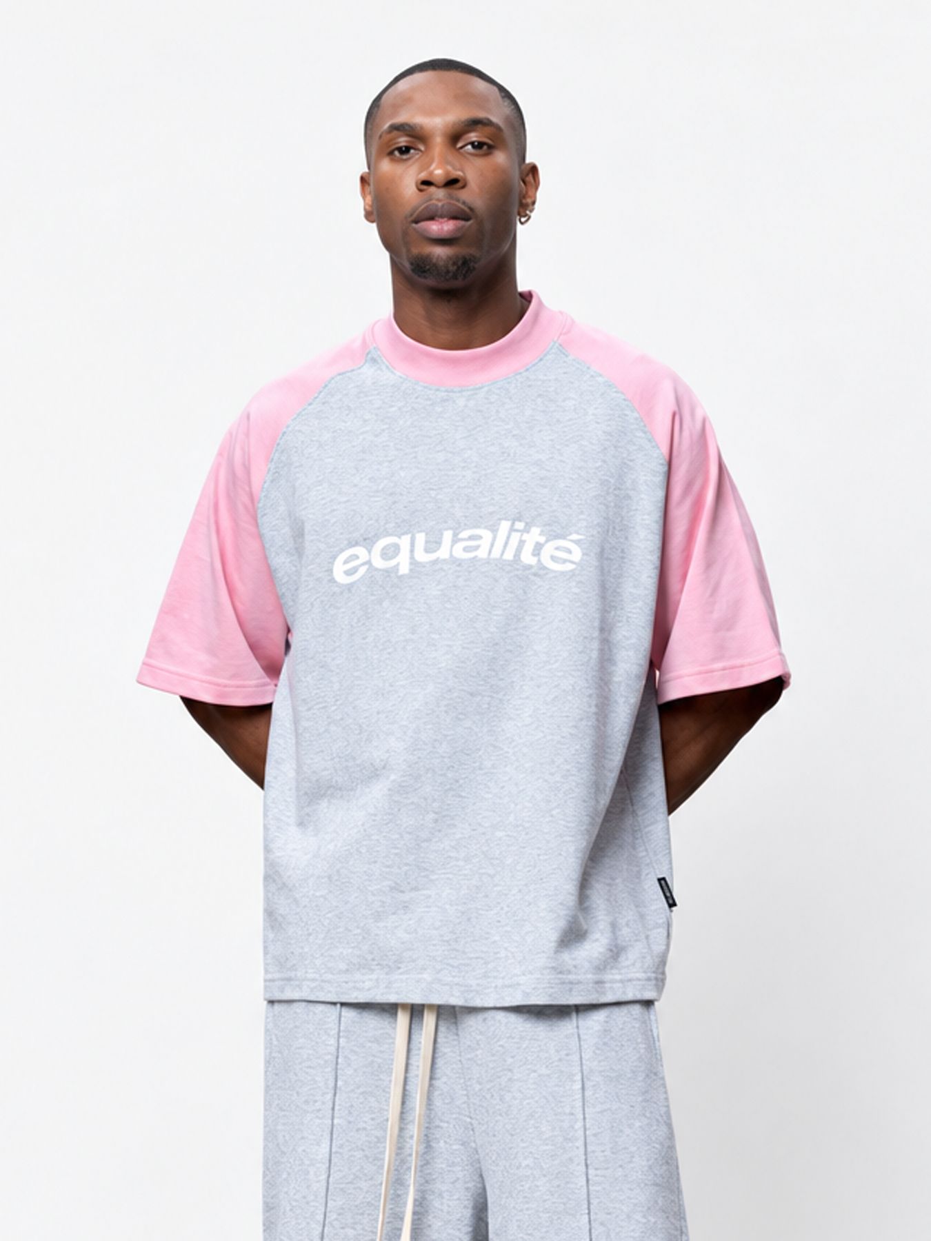 Equalité Celeste raglan boxy tee Grey/pink 00120585-GREYPINK