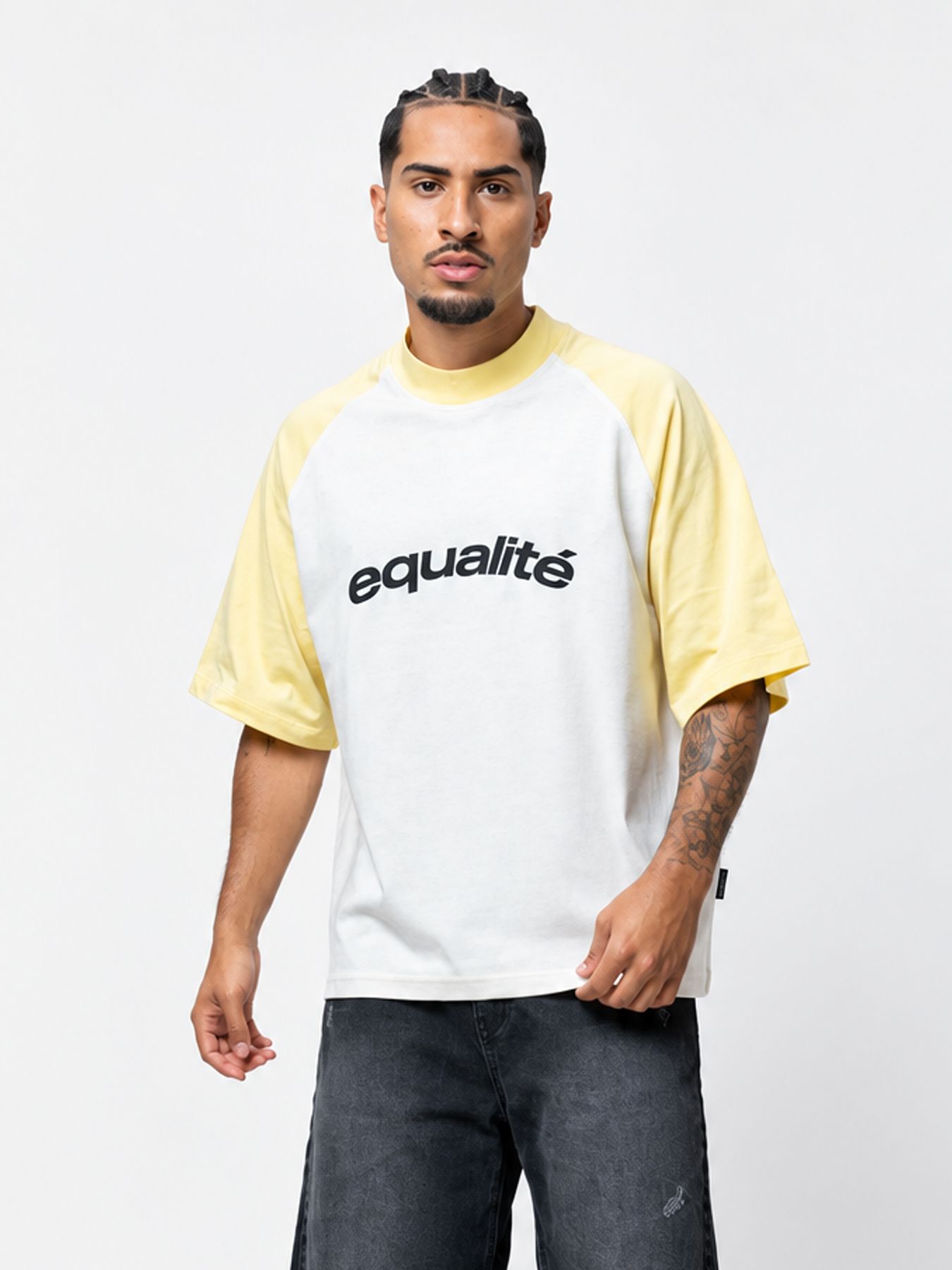 Equalité Celeste raglan boxy tee Grey/Yellow 00120585-GREYYELLOW