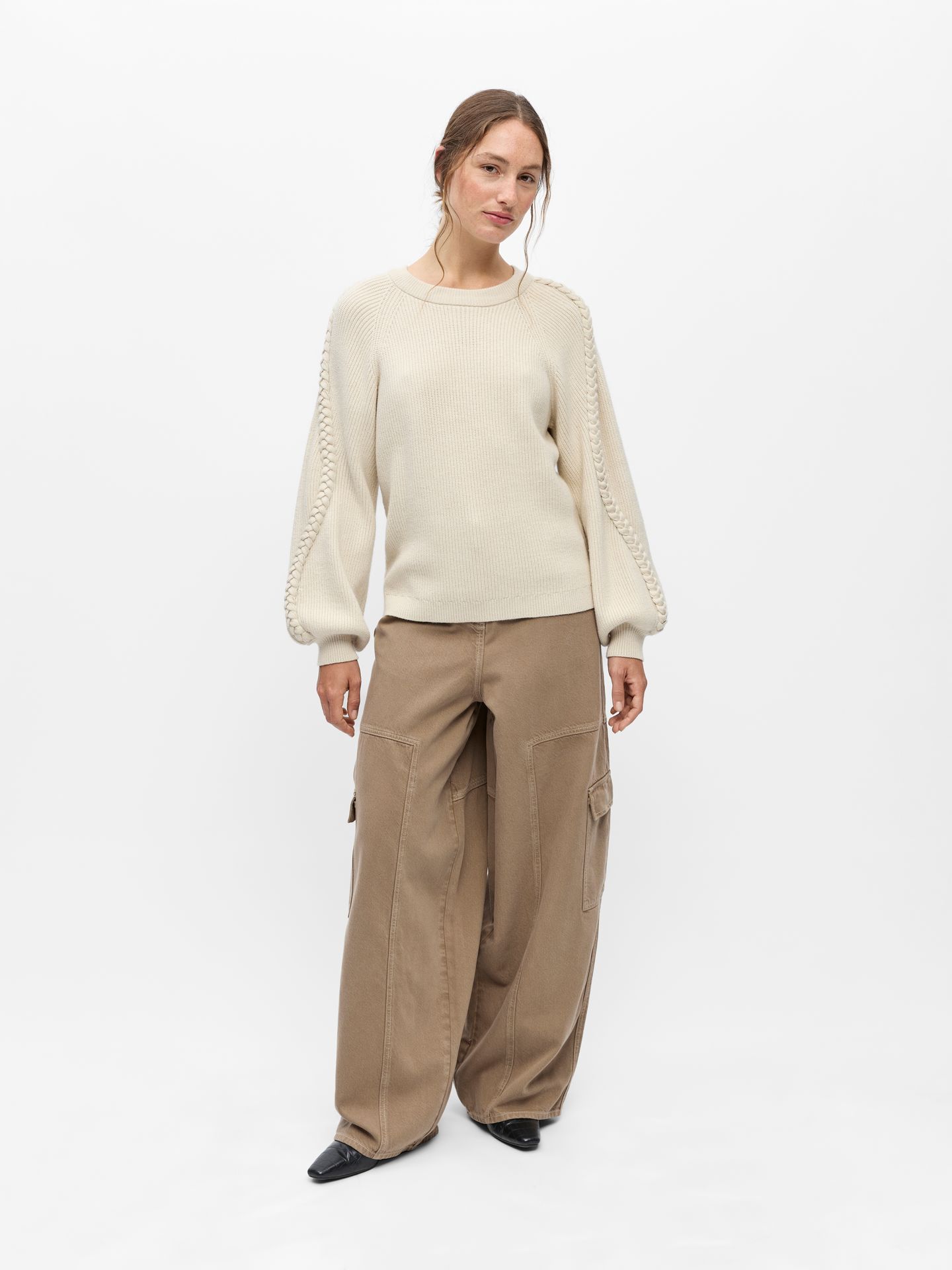 Object OBJHANNAH L/S RE KNIT PULLOVER NOOS Birch 2900171046013