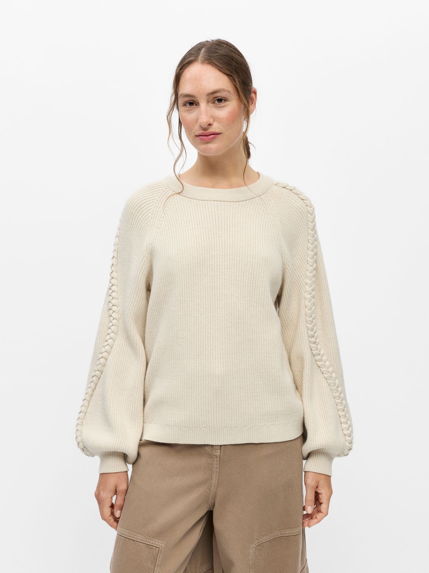 Object OBJHANNAH L/S RE KNIT PULLOVER NOOS Birch 2900171046013