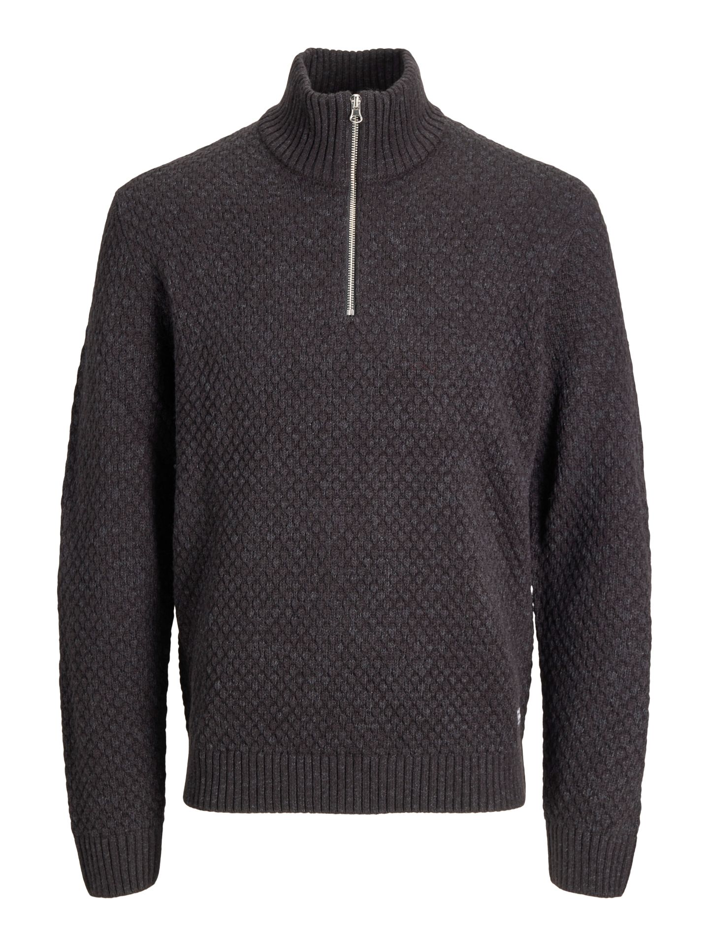 Jack & Jones JJBLAKE KNIT HALF ZIP Dark Grey Melange 00120858-EKA26011400000710