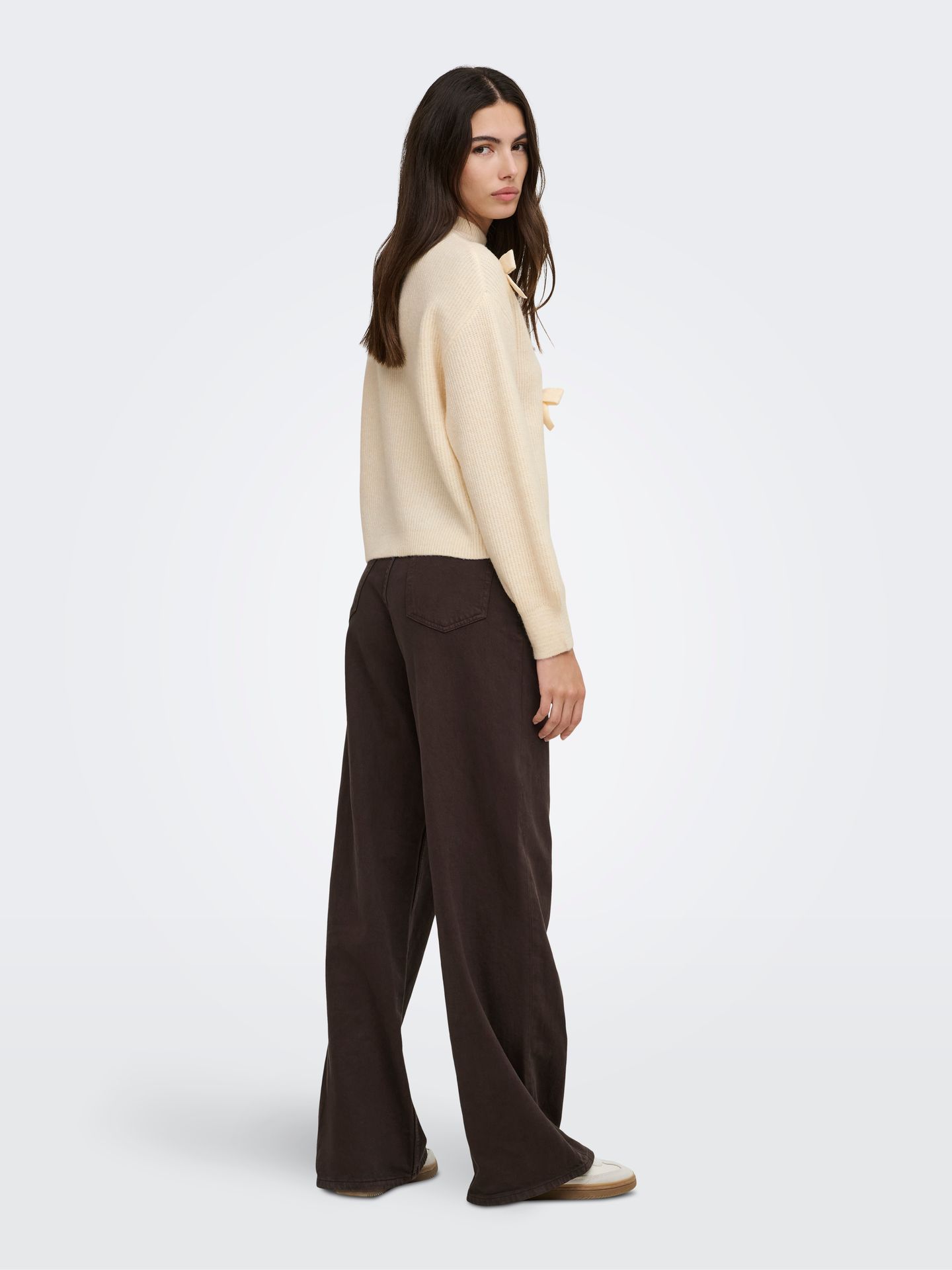 Only ONLLISA LS BOW PULLOVER KNT NOOS Ecru 2900171064031