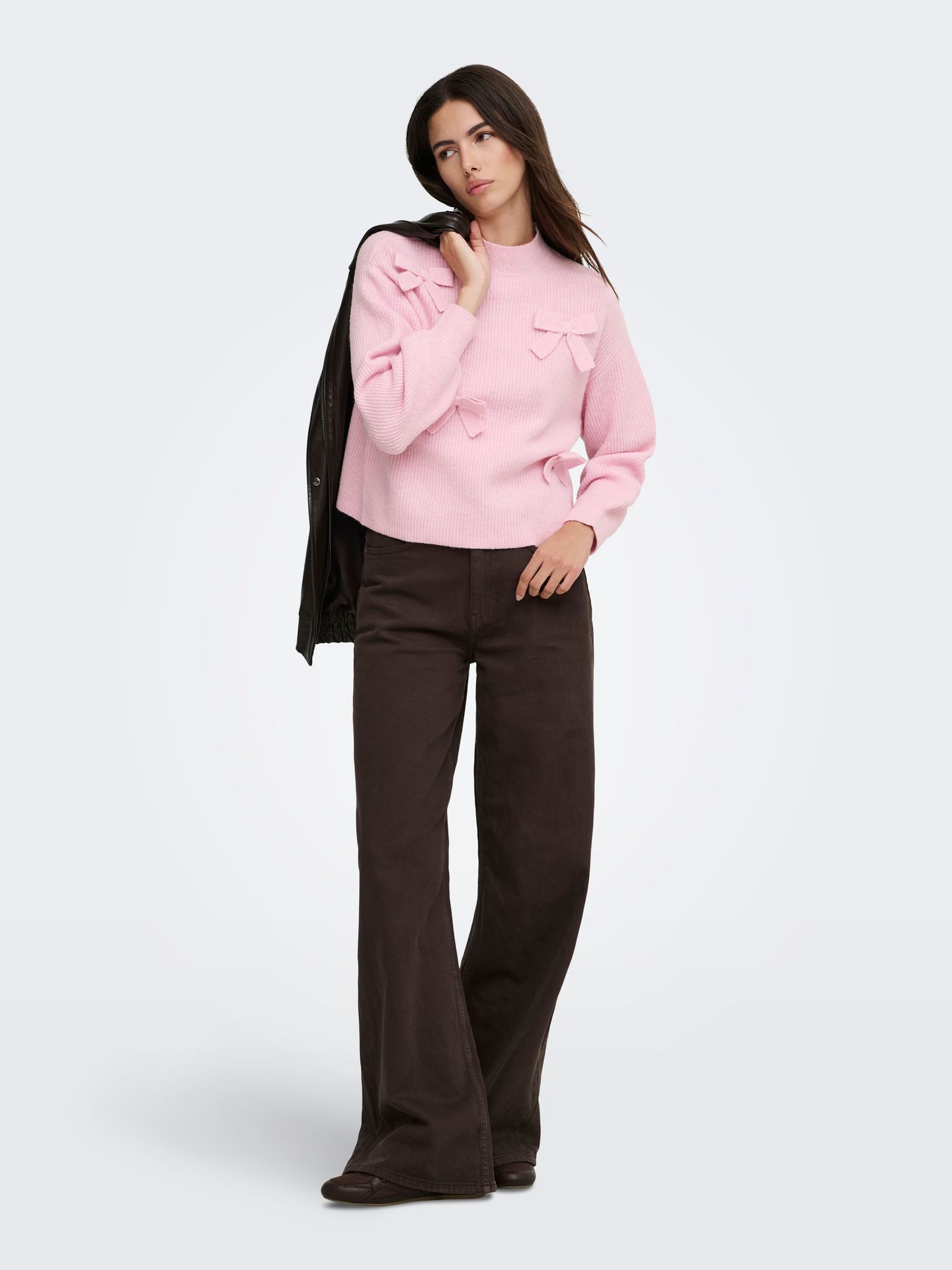 Only ONLLISA LS BOW PULLOVER KNT NOOS Pink Lady 2900171055046