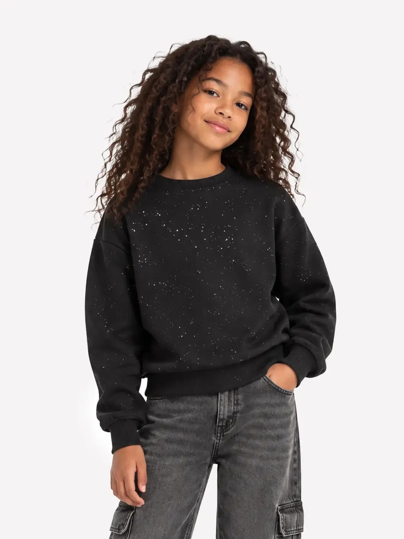 Only KOGOLIVIA LS O-NECK GLITTER SWT Black/LEO AOP 00120864-EKA26011400000044