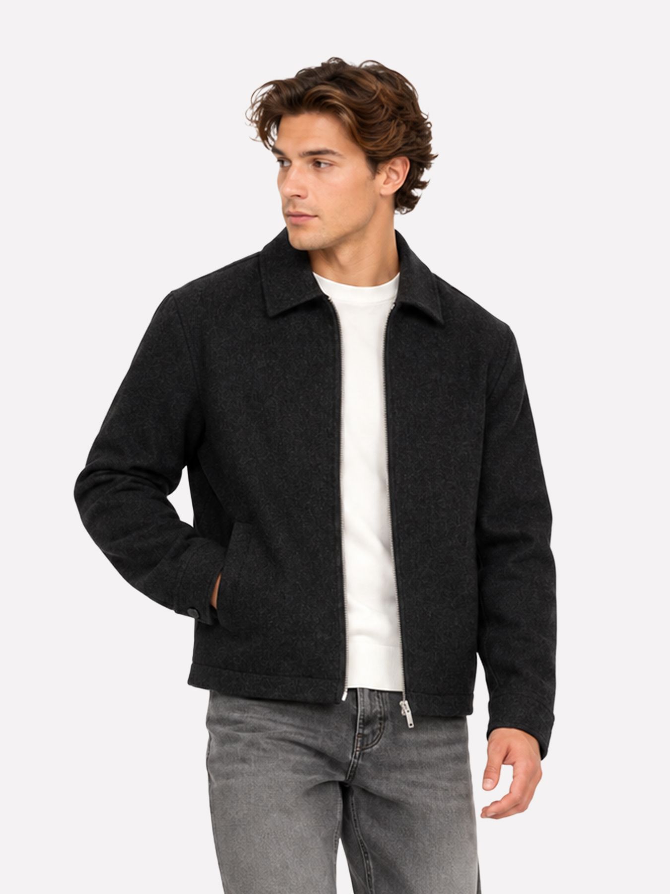 Only & Sons ONSOWEN WOOL JACKET OTW FRML Black Melange/Black Herringbone 00120868-EKA26011400003791